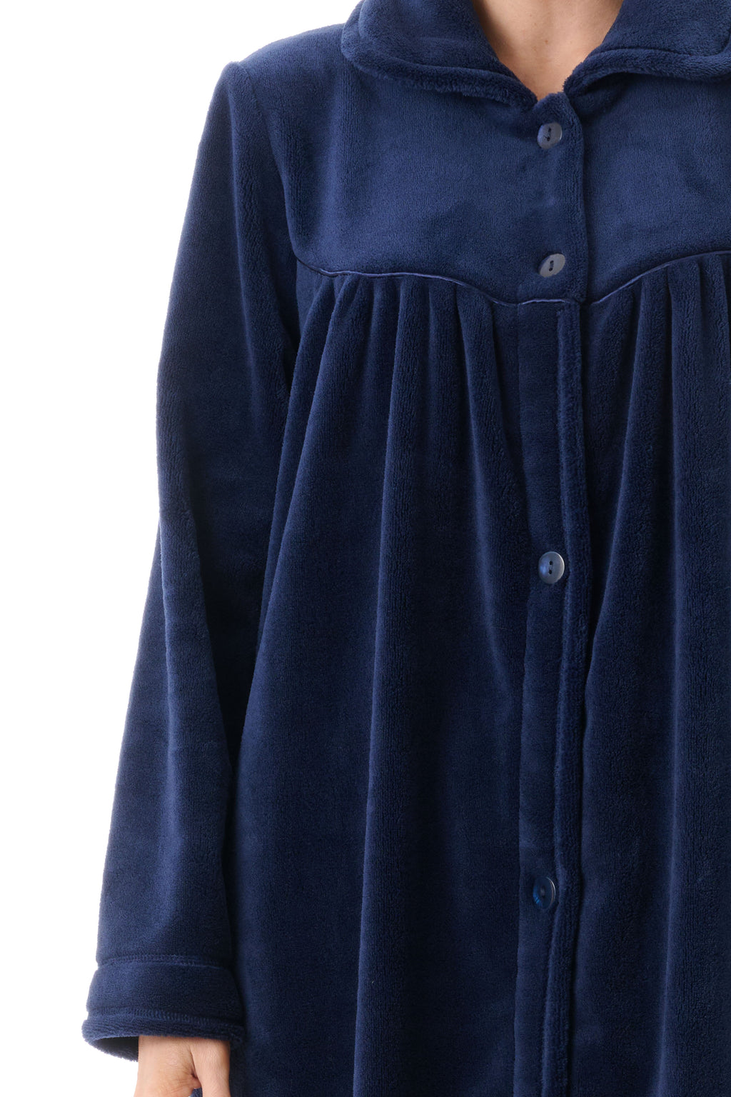 Givoni Long Length Polyester Button Gown -Navy(2X Only)