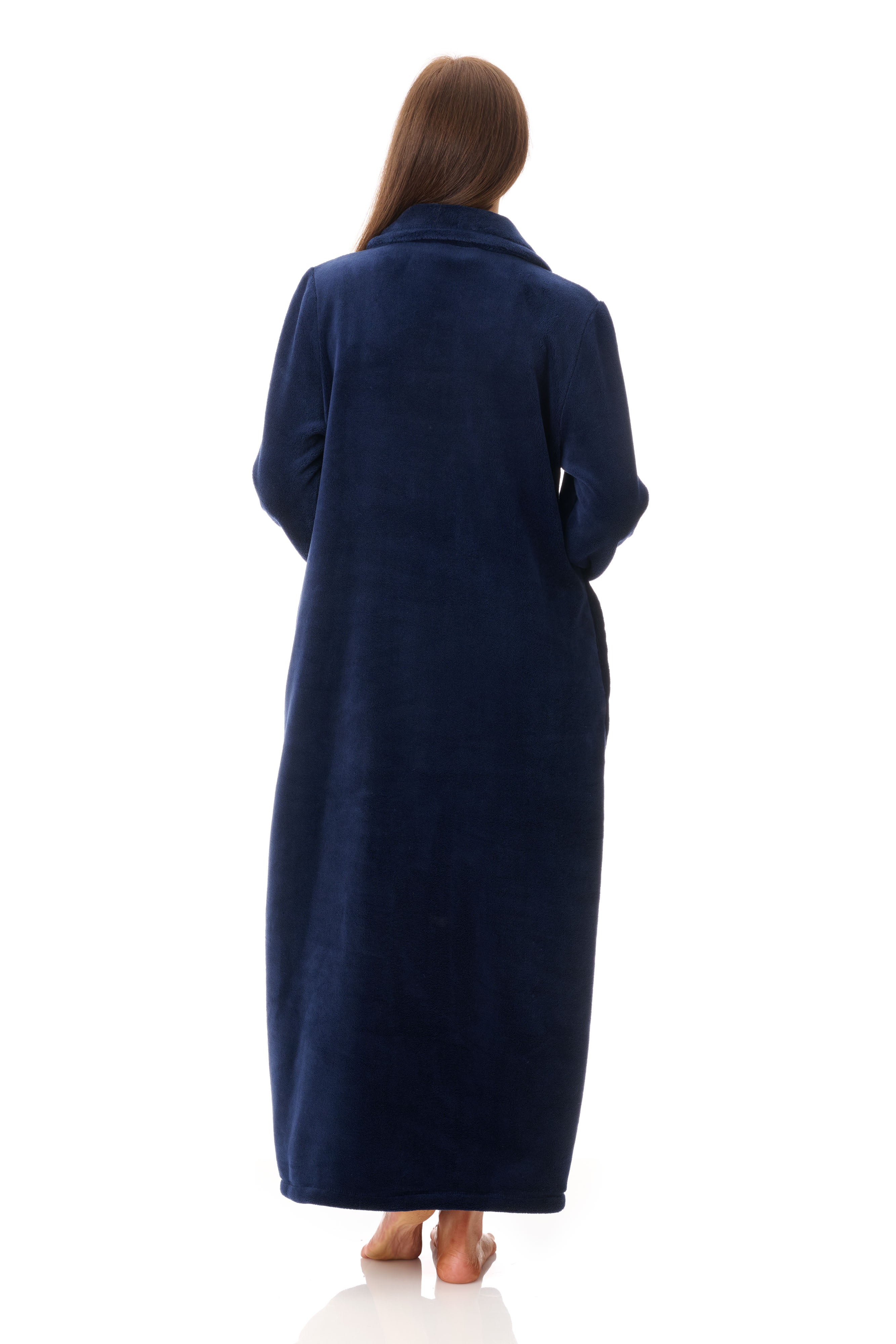 Givoni Long Length Polyester Button Gown -Navy(2X Only)