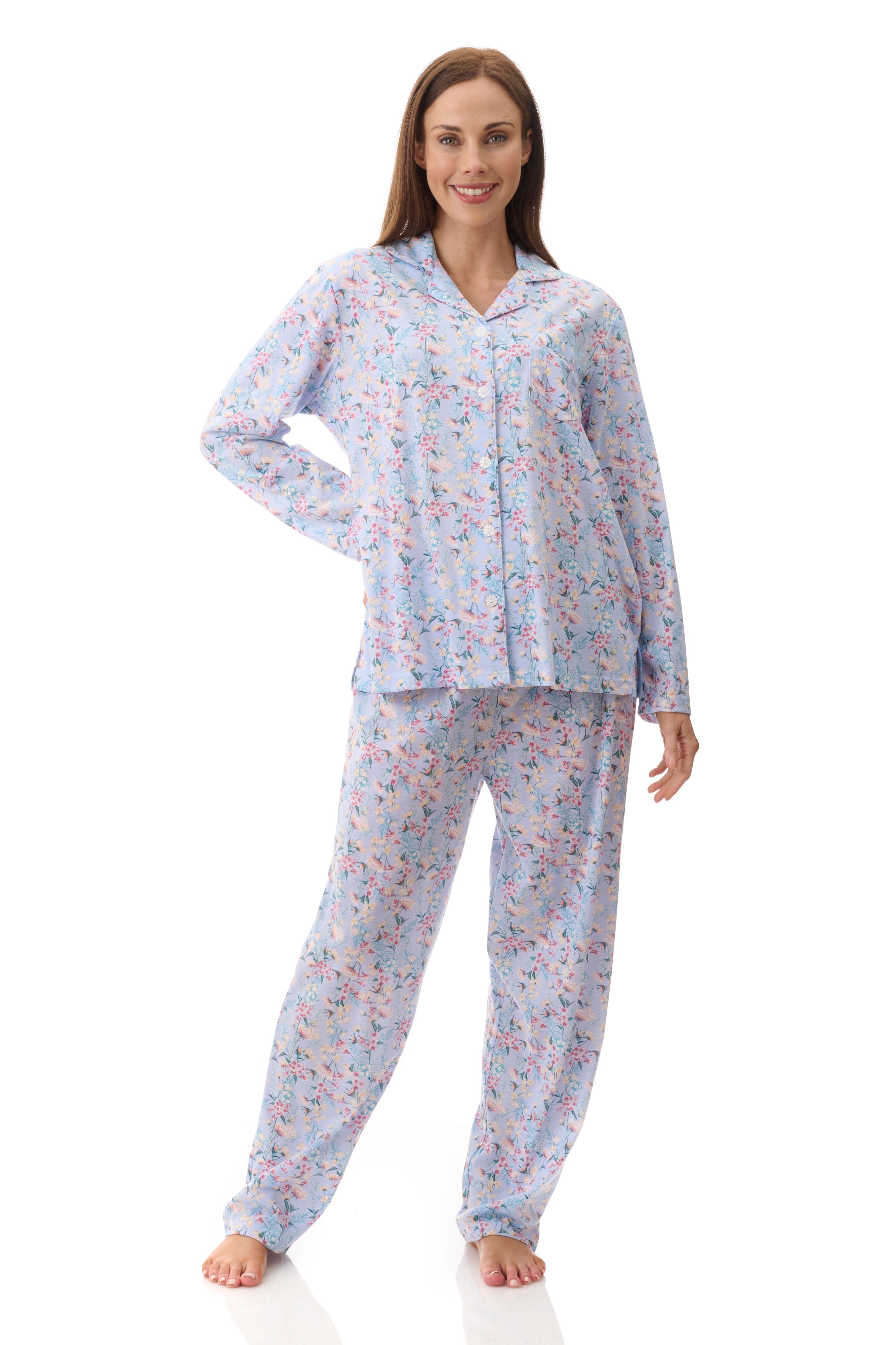 Givoni Brooke Poly/Cotton Knit Pyjama- Blue(S & L)