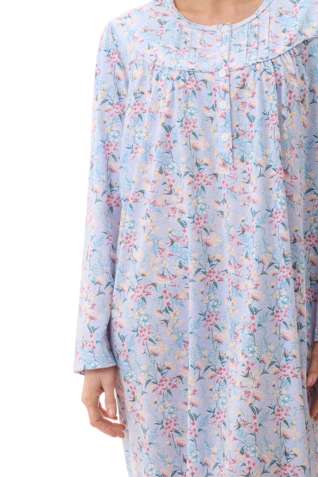 Givoni Brooke Poly/Cotton Mid Nightie -Blue(L & XL)