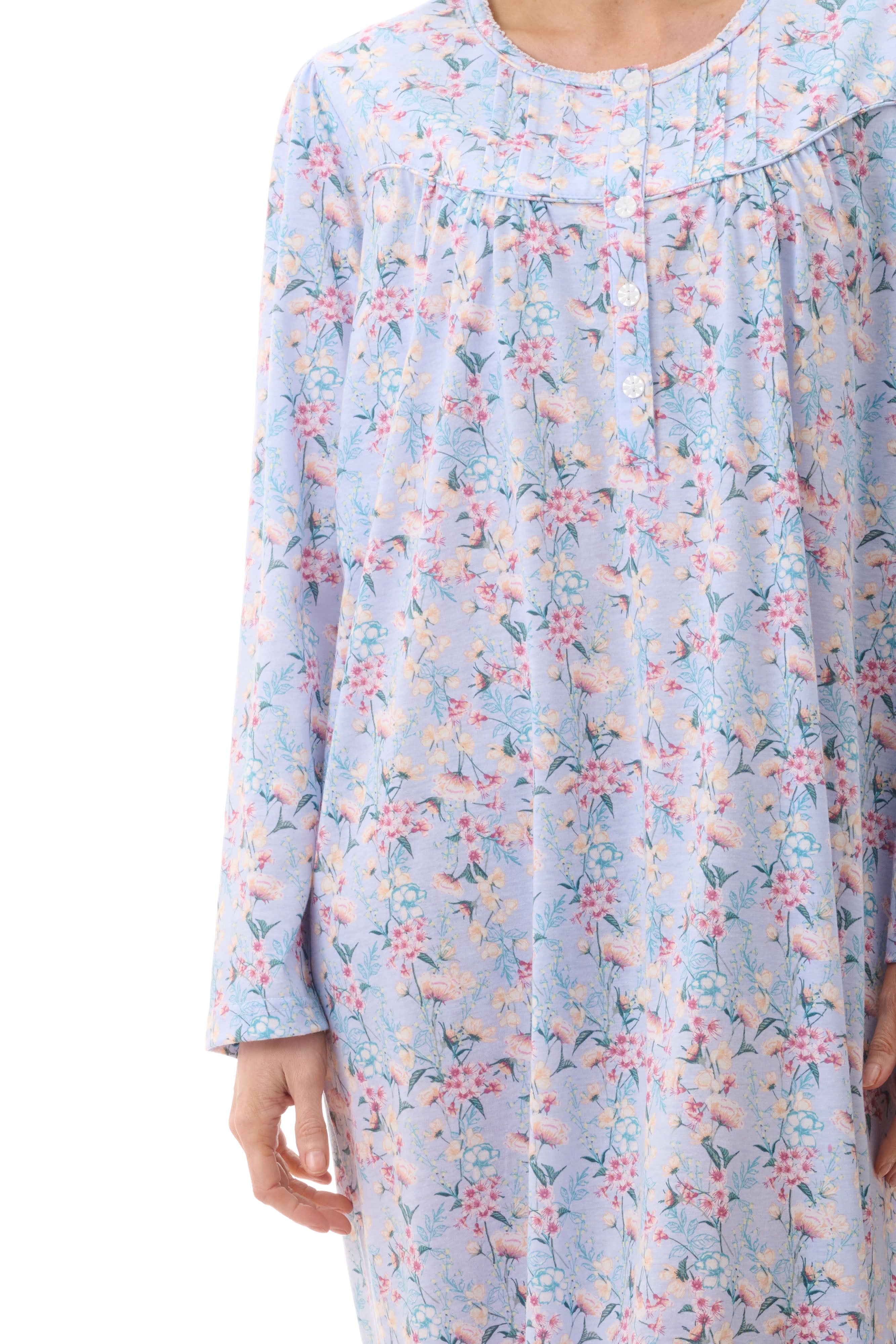 Givoni Brooke Poly/Cotton Mid Nightie -Blue(L & XL)