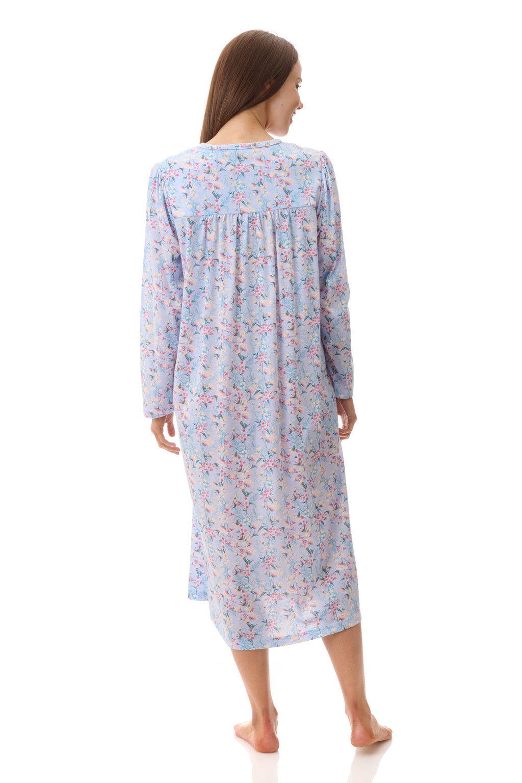 Givoni Brooke Poly/Cotton Mid Nightie -Blue(L & XL)