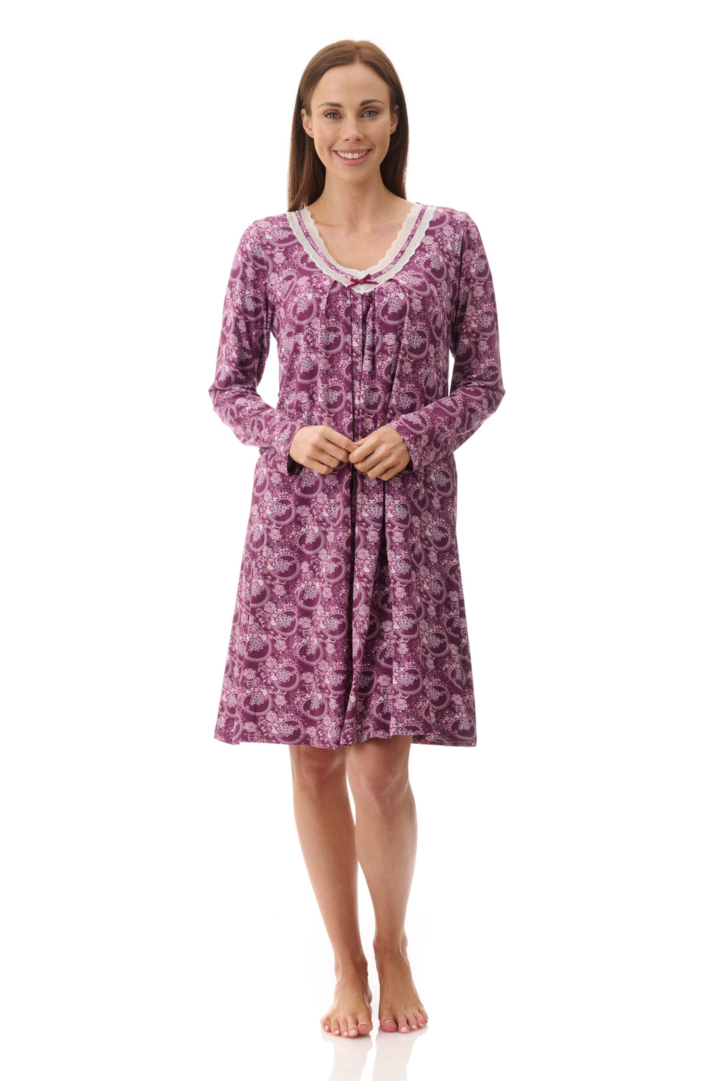 Givoni Chloe Modal Knit Short Nightie -Plum(L Only)