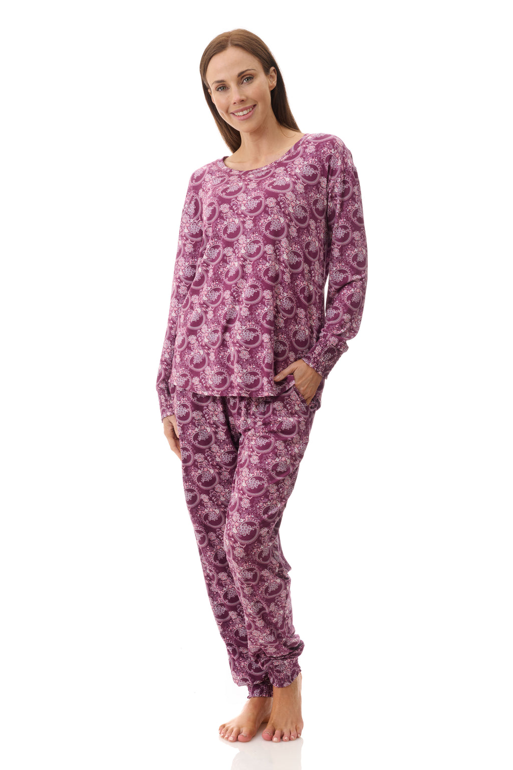 -Givoni Chloe Modal Knit Pyjama- Plum(S & L)