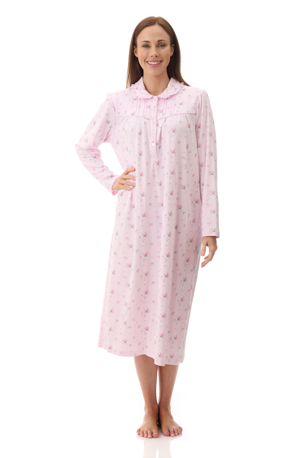 Givoni Yana Cotton Interlock Mid Nightie -Pink(L Only)