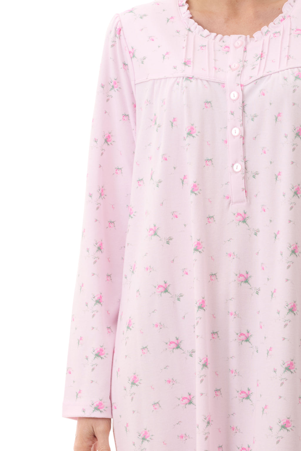 Givoni Yana Cotton Interlock Long Nightie -Pink(M & L)