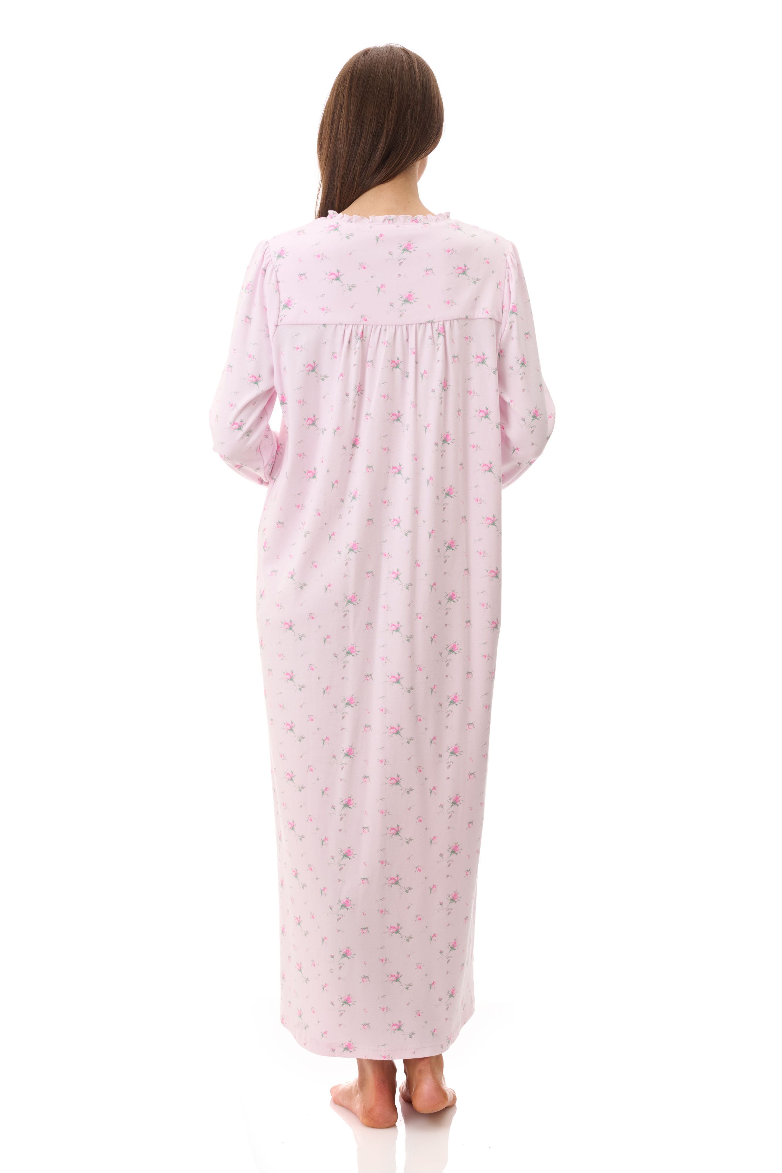 Givoni Yana Cotton Interlock Long Nightie -Pink(M & L)