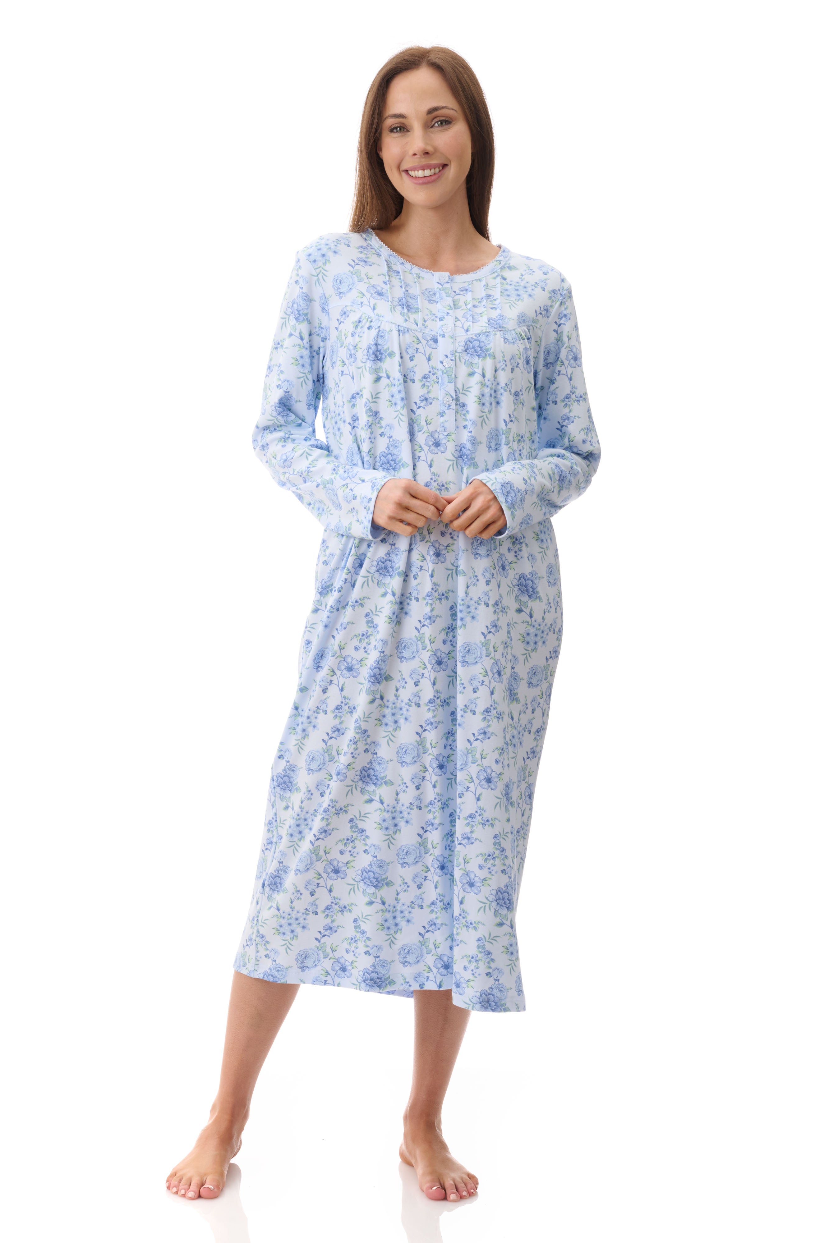 Givoni Mira Cotton Interlock Mid Nightie -Blue(L Only)