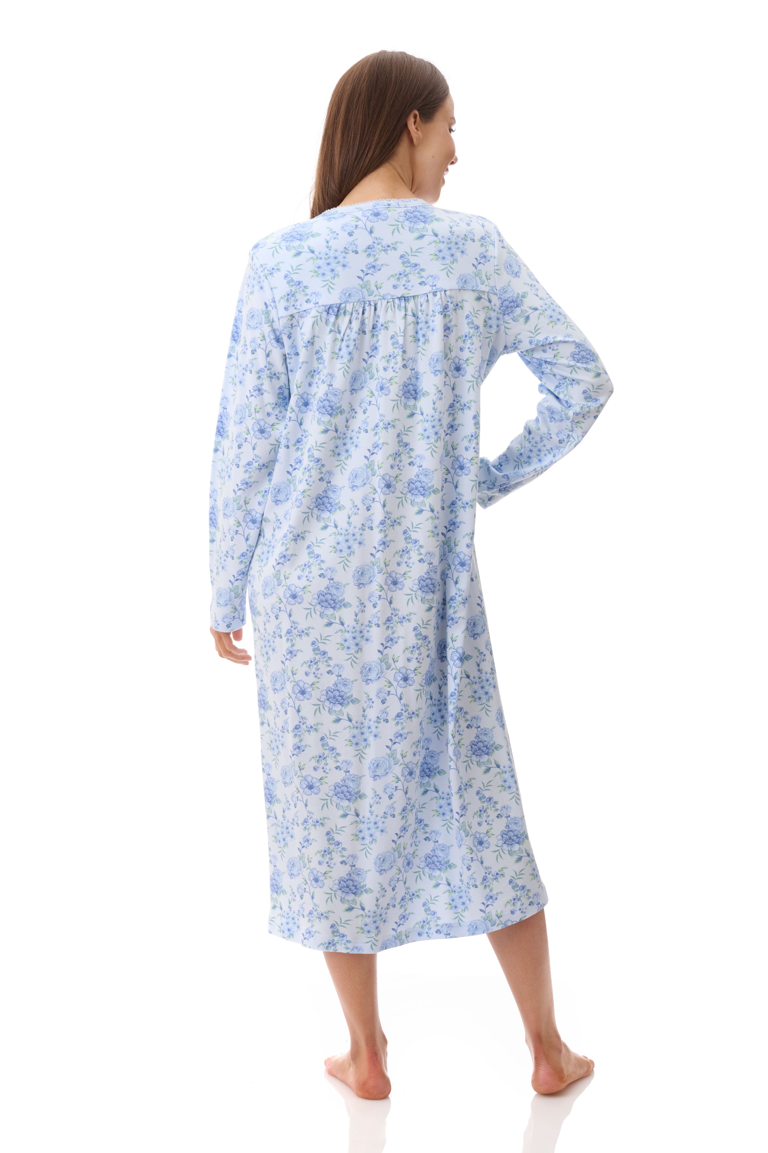 Givoni Mira Cotton Interlock Mid Nightie -Blue(L Only)