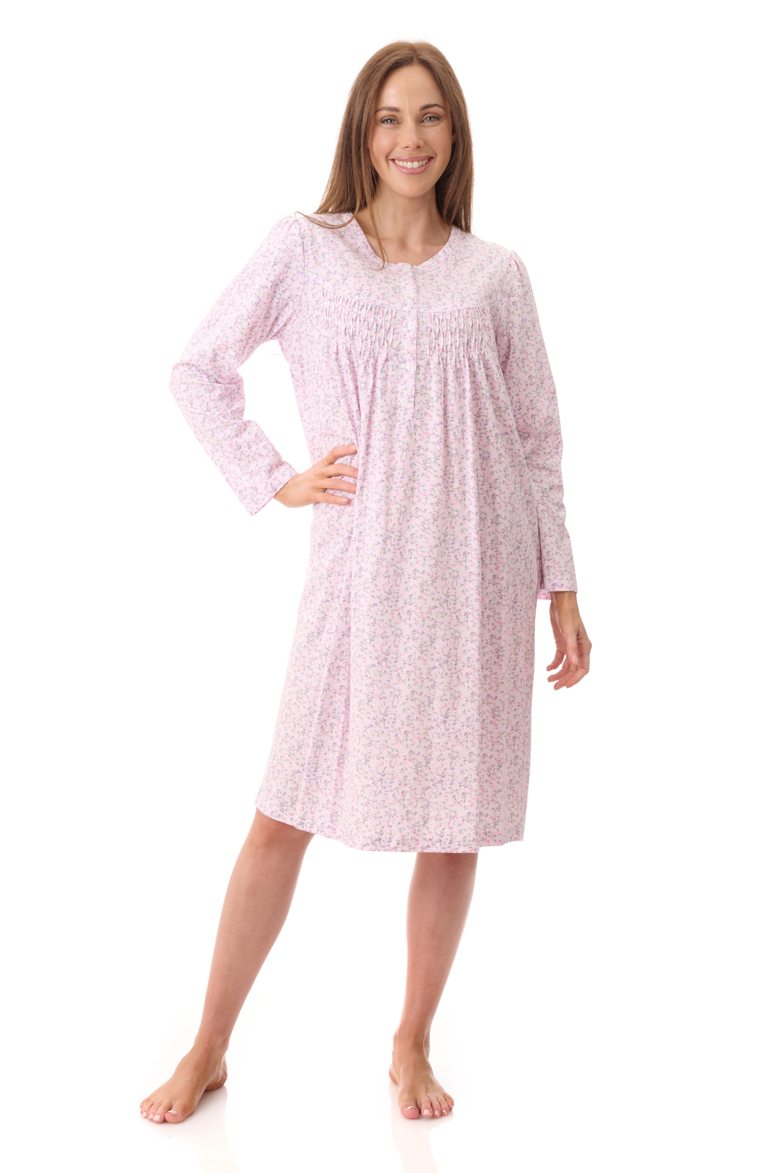 Givoni Thea Cotton Knit Mid Nightie -Pink(M & L)