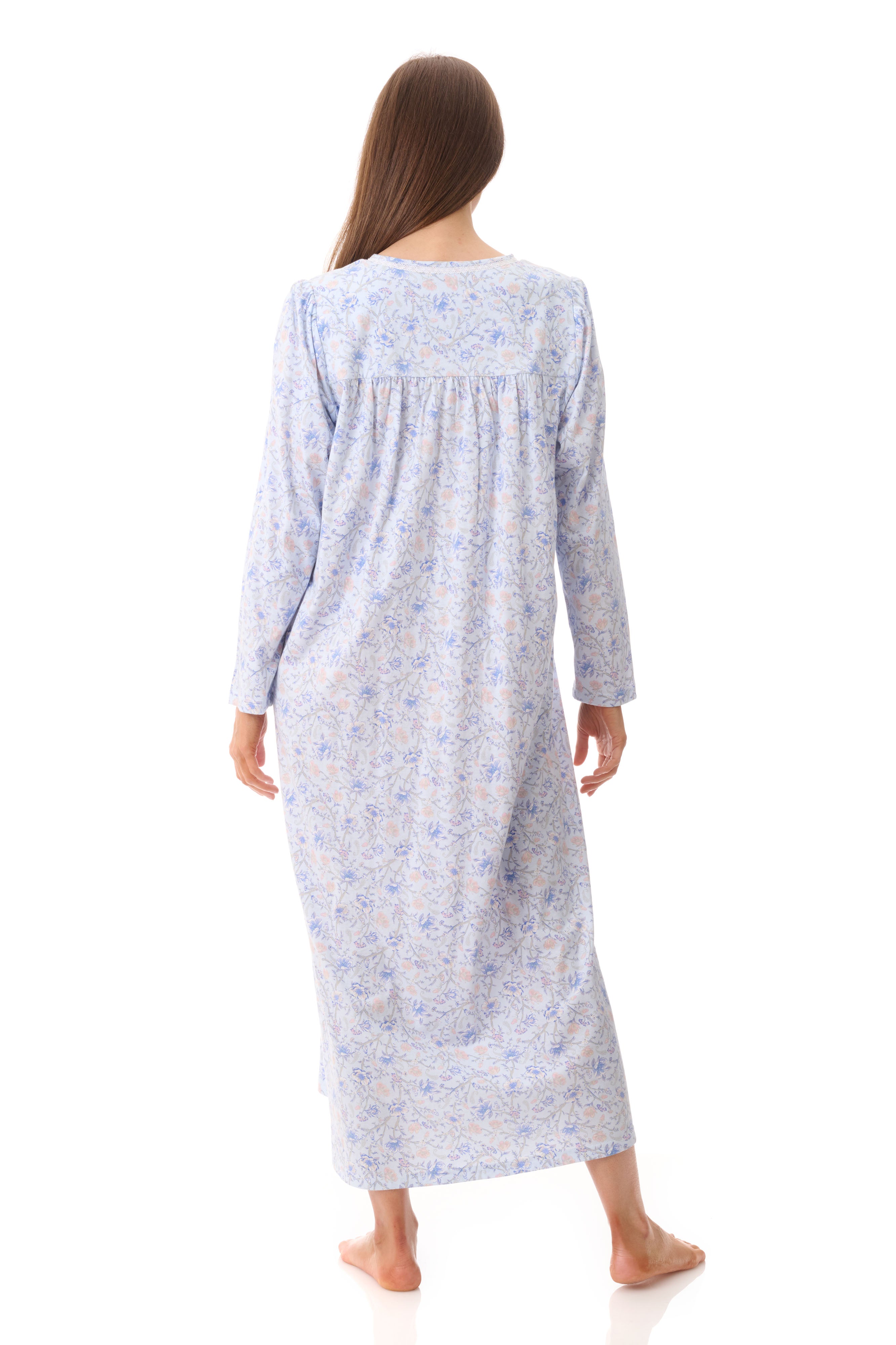 Givoni Poppy Cotton Knit Long Nightie -Blue(XL Only)