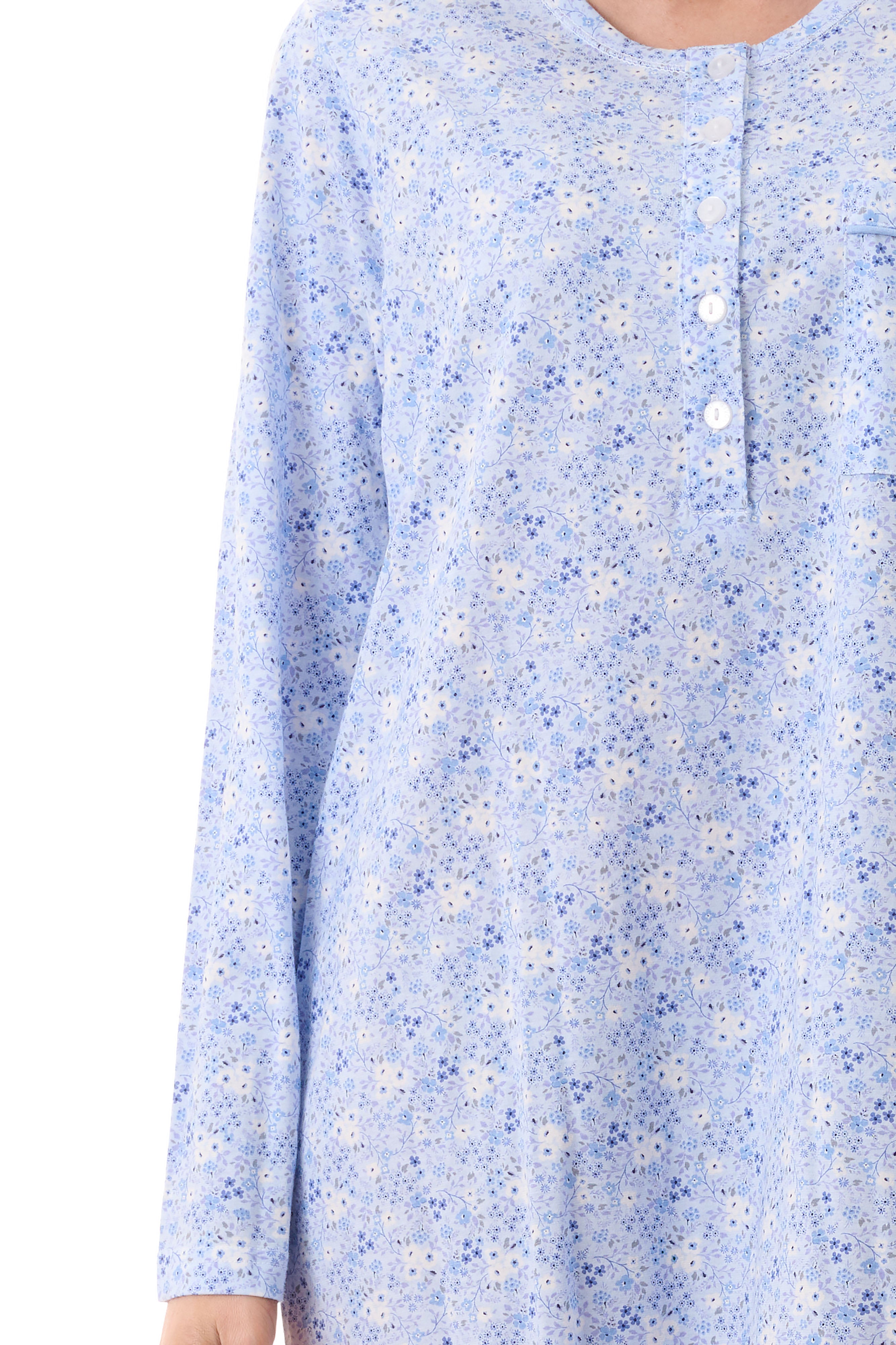Givoni Katie Cotton Knit Short Nightie -Blue (M Only)