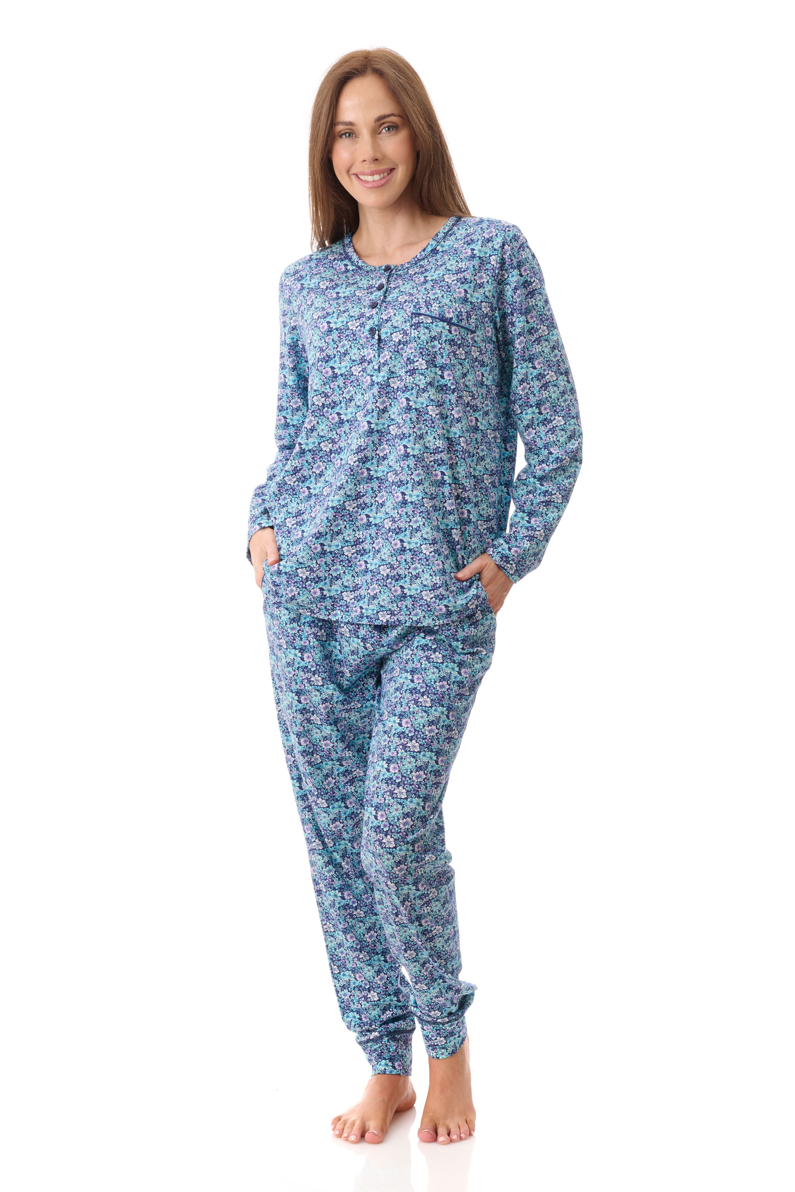 Givoni Jada Cotton Knit Ski Pyjama- Navy(XS/S/L)