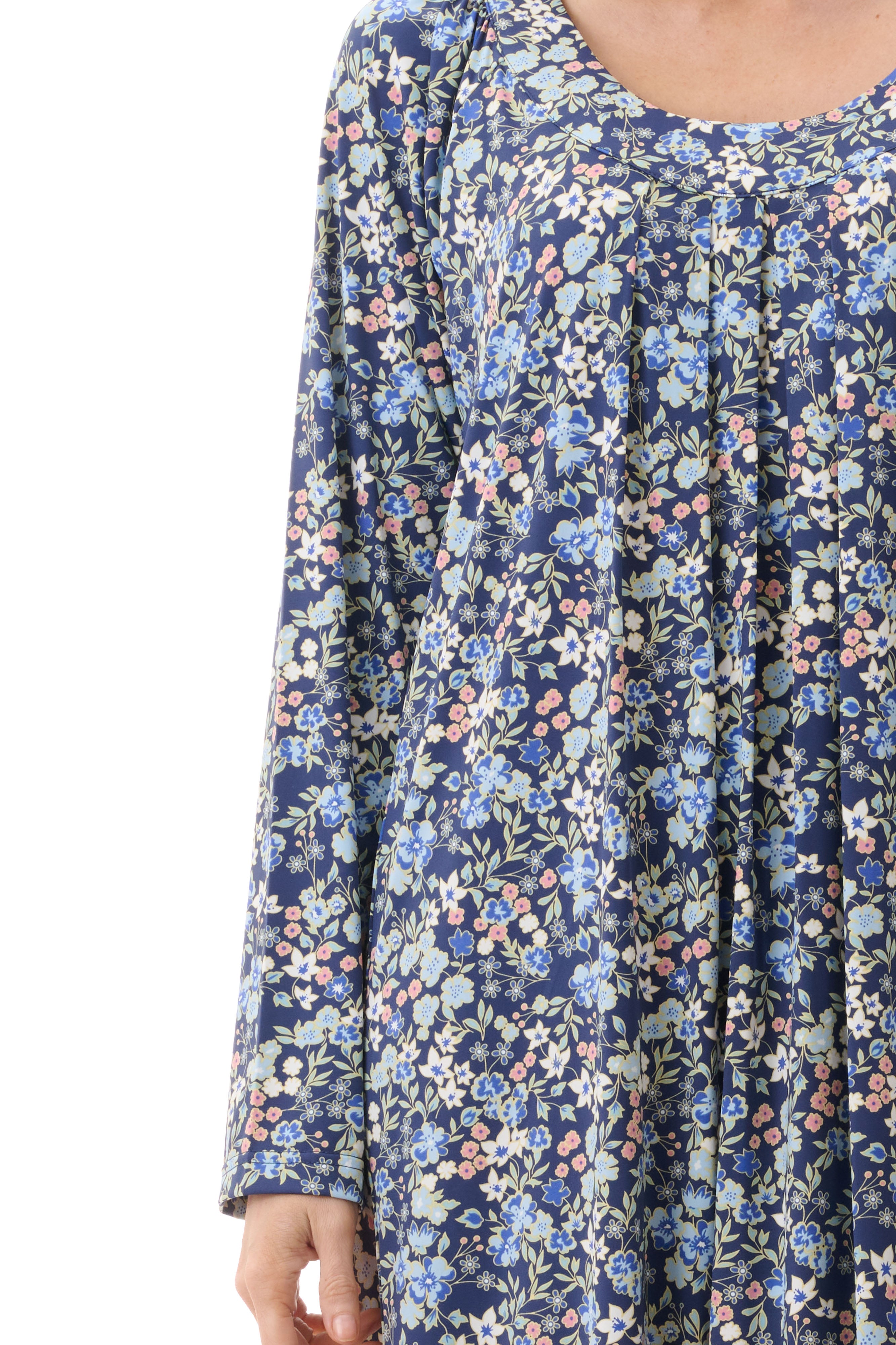 Givoni Ariel Stretch Nylon Long Sleeve Nightie -Royal(XL Only)