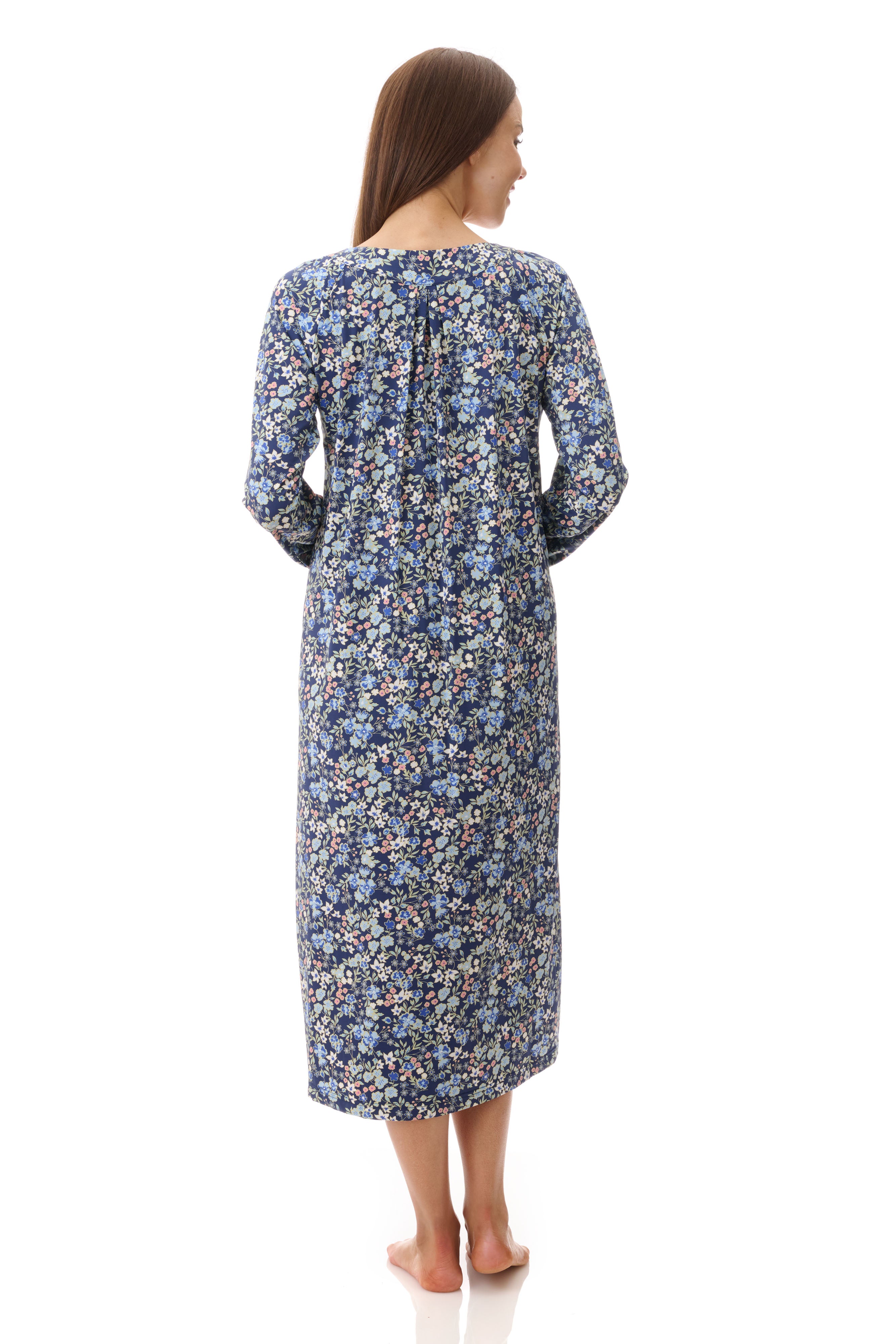 Givoni Ariel Stretch Nylon Long Sleeve Nightie -Royal(XL Only)