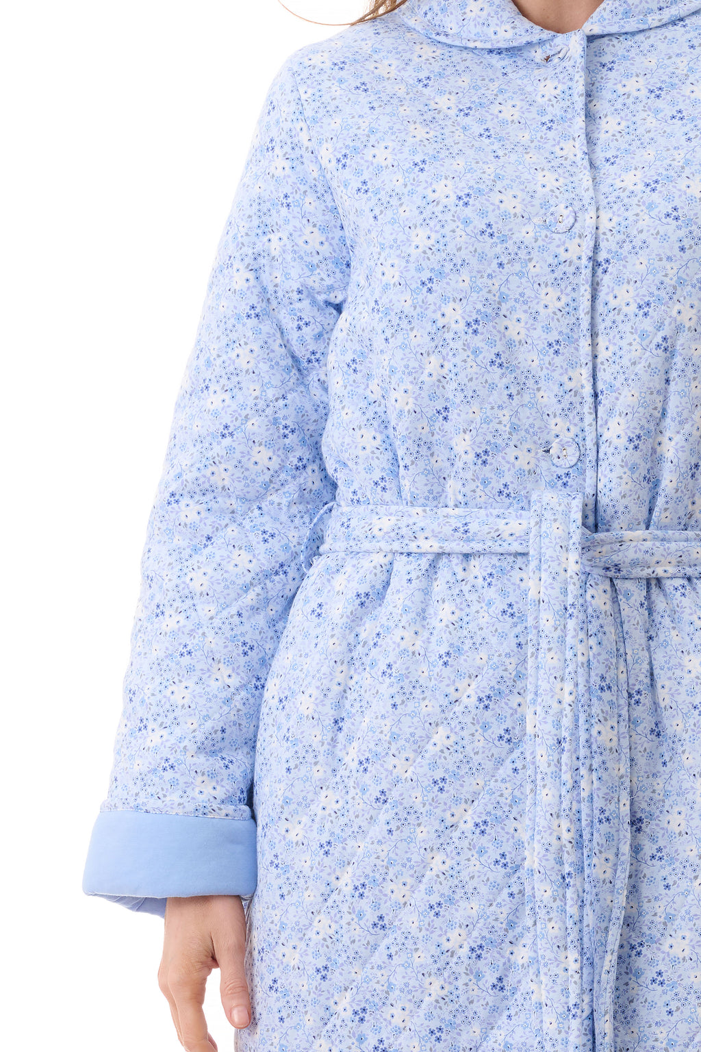 Givoni Katie Mid Length Quilted Button Gown -Blue(M Only)