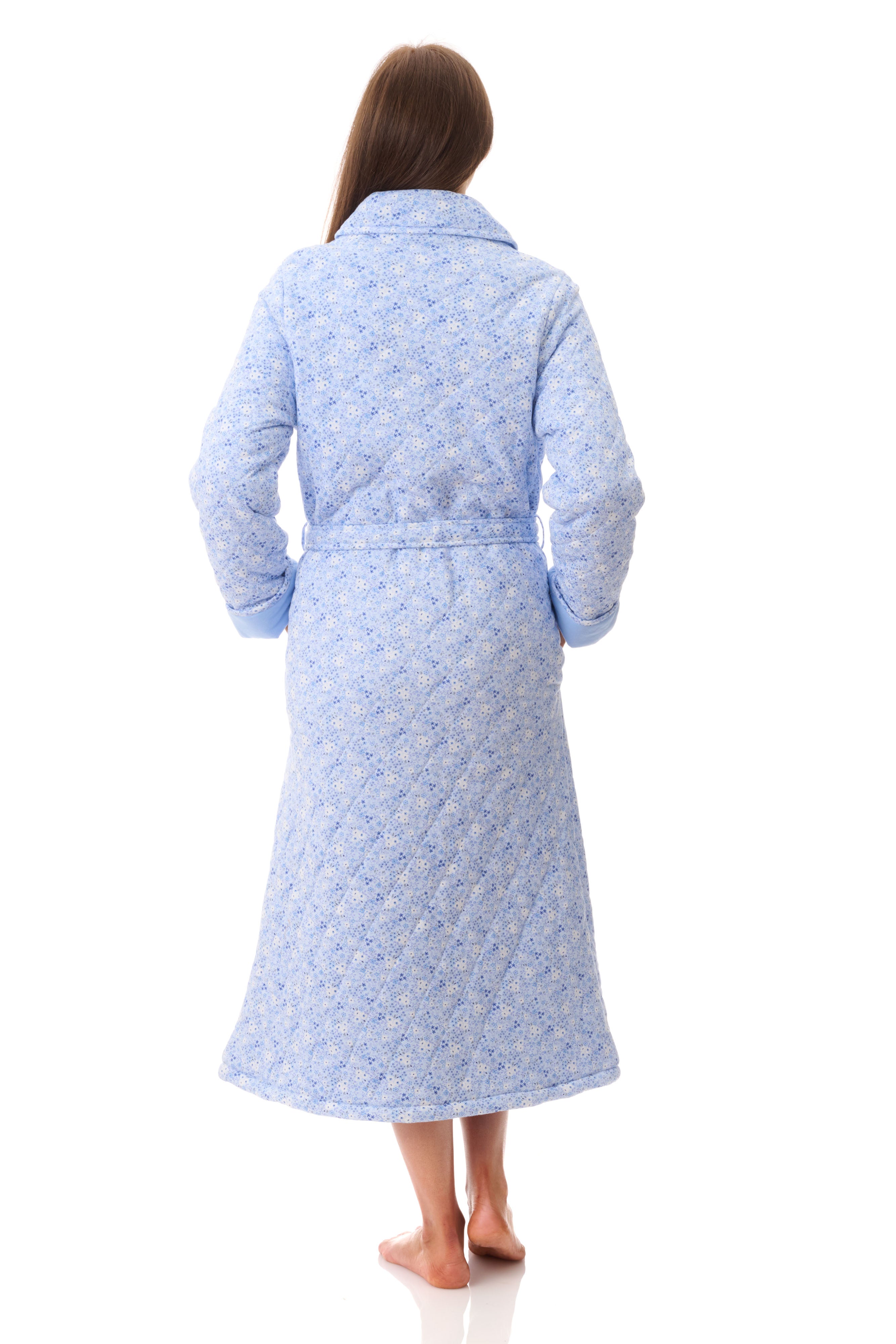 Givoni Katie Mid Length Quilted Button Gown -Blue(M Only)