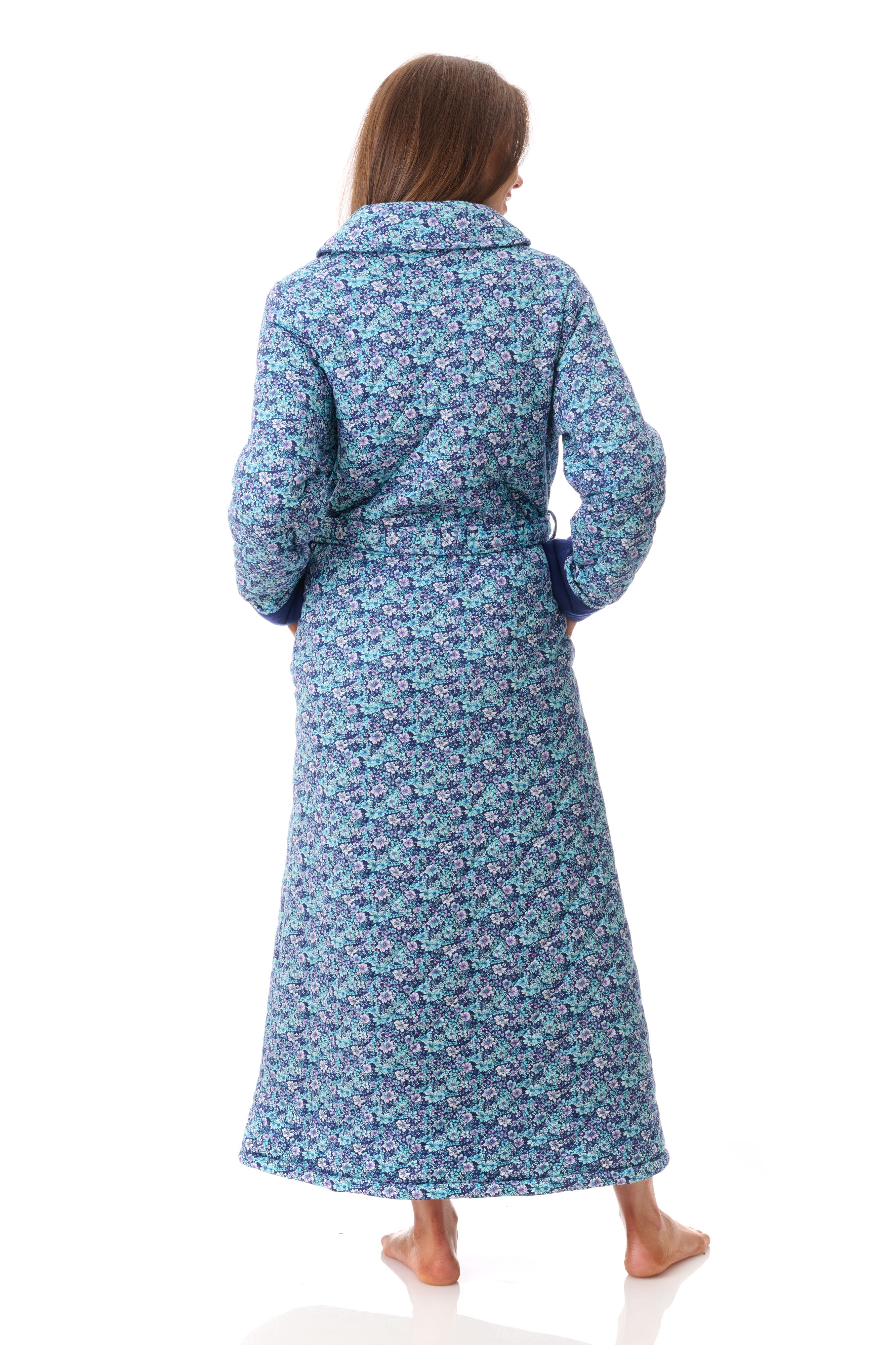 Givoni Jada Long Length Quilted Button Gown -Royal(S Only)