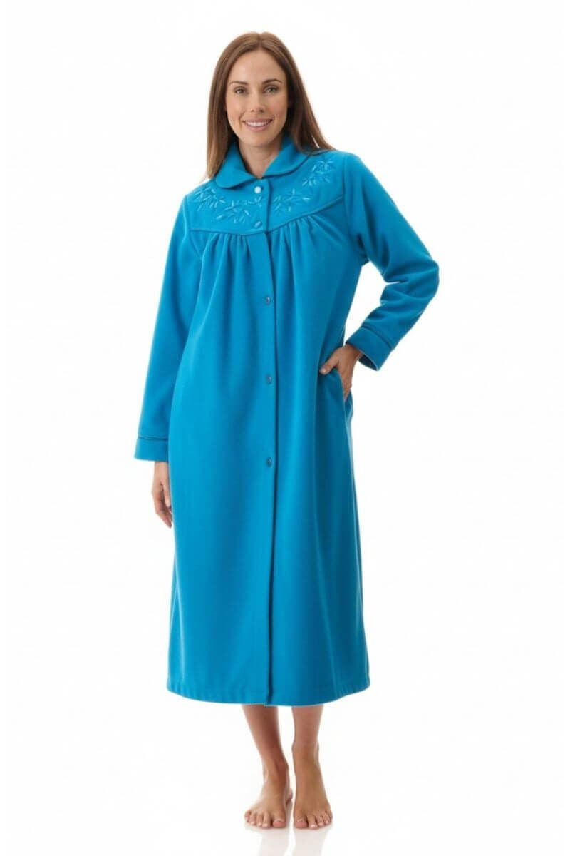 Givoni Mid Length Polyester Button Gown -Teal(M/XL/2X)
