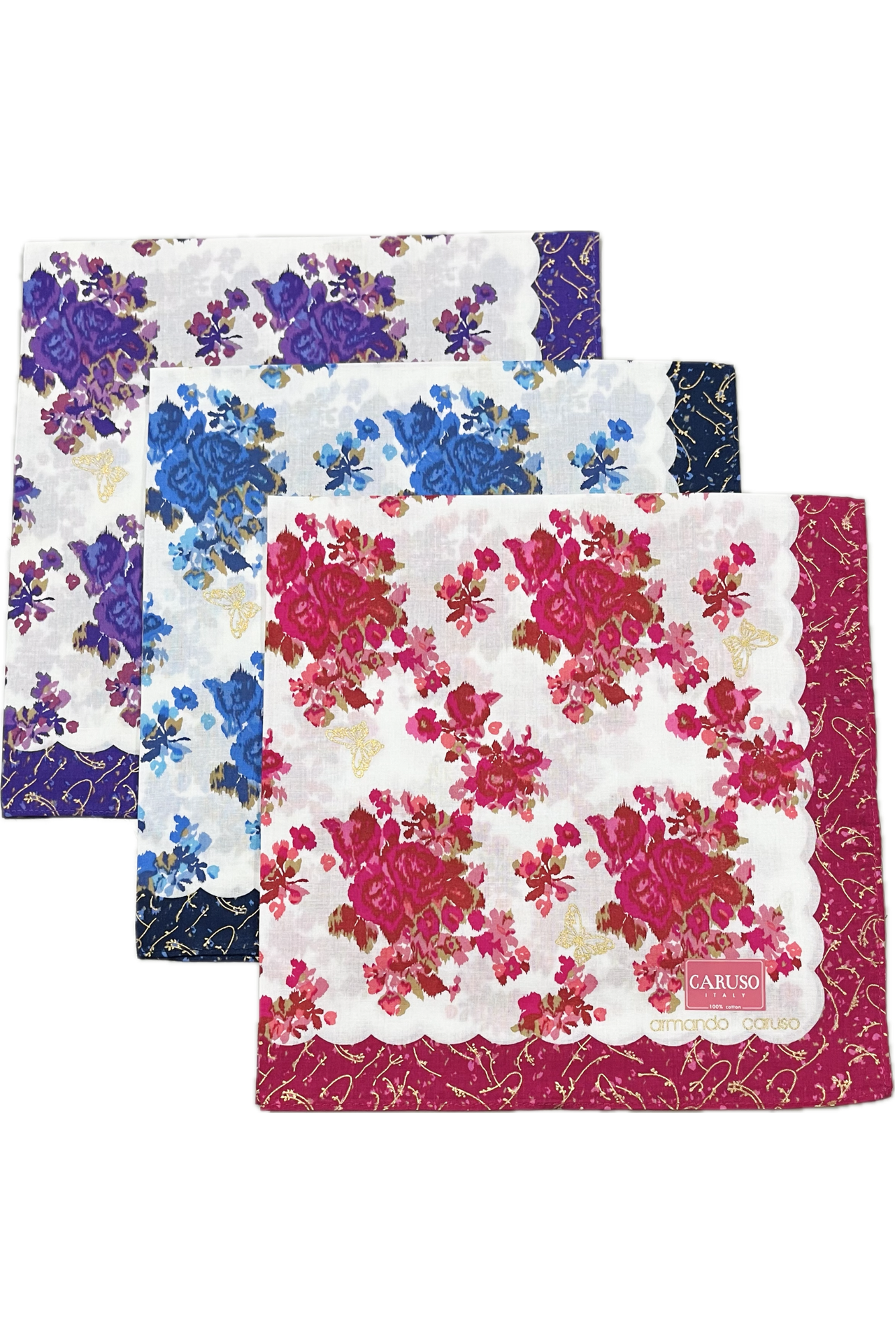 Armando Caruso Floral Posy Handkerchief -Blue Only