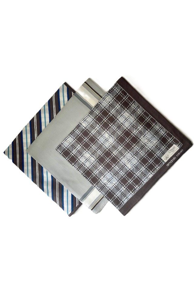 Armando Caruso Printed Handkerchief -Stripe Only