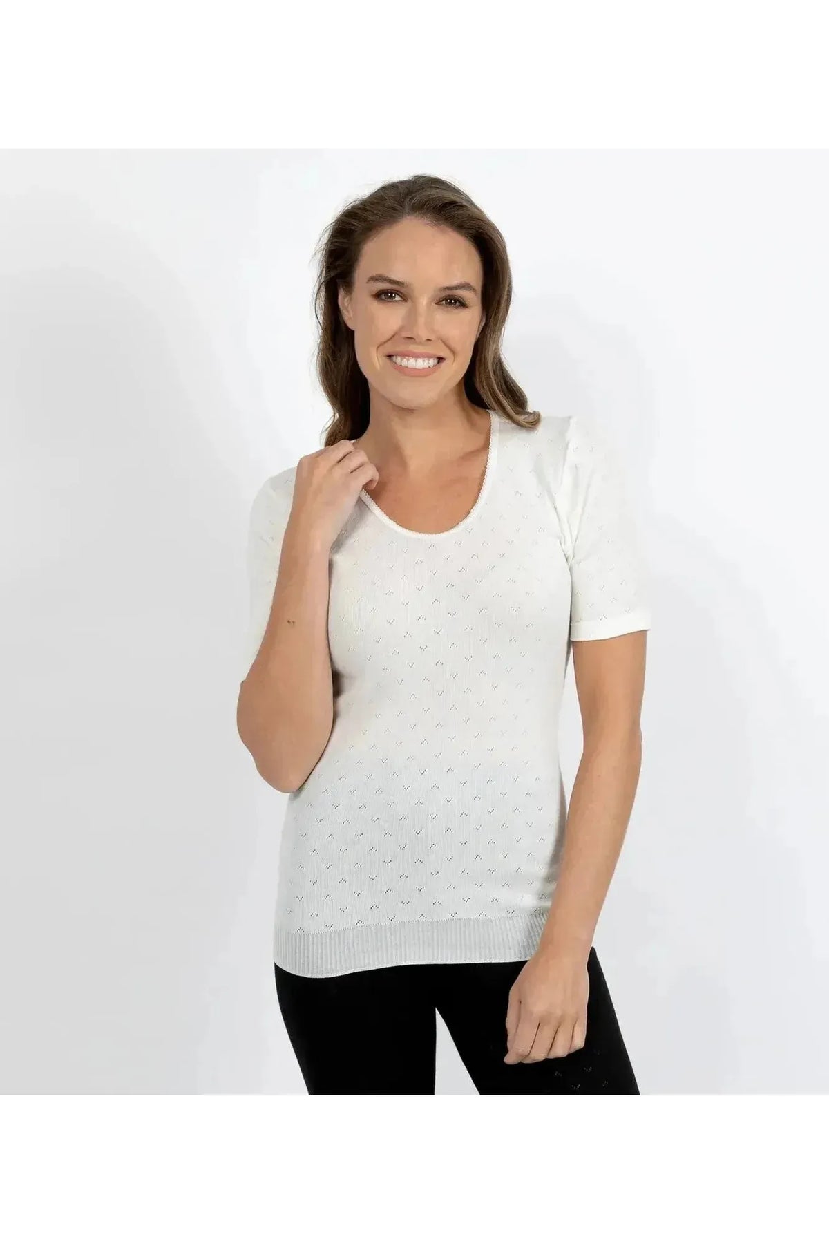 Baselayers Thermal RTR Side Seamfree Short Sleeve -Ivory