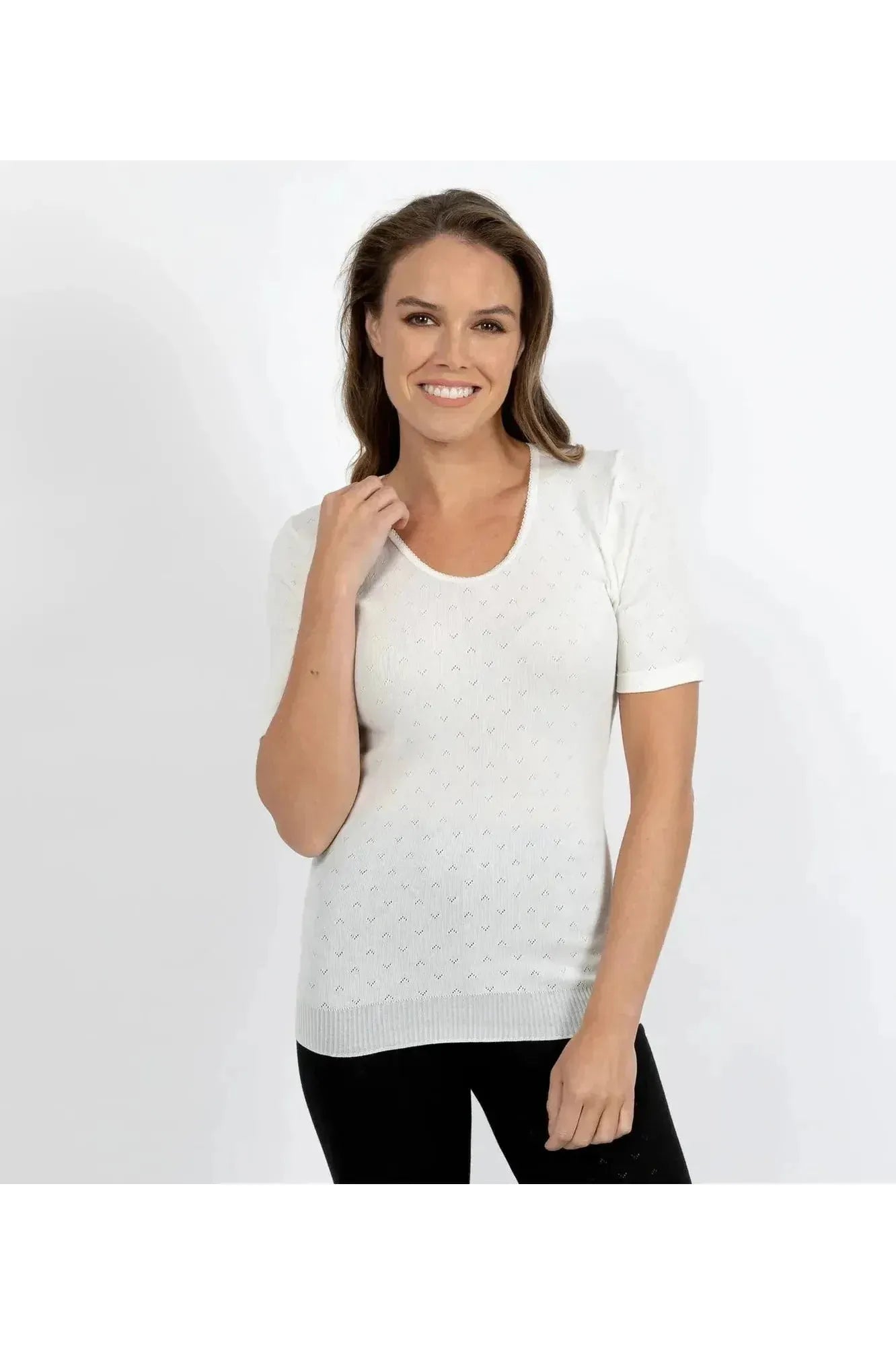 Baselayers Thermal RTR Side Seamfree Short Sleeve -Ivory