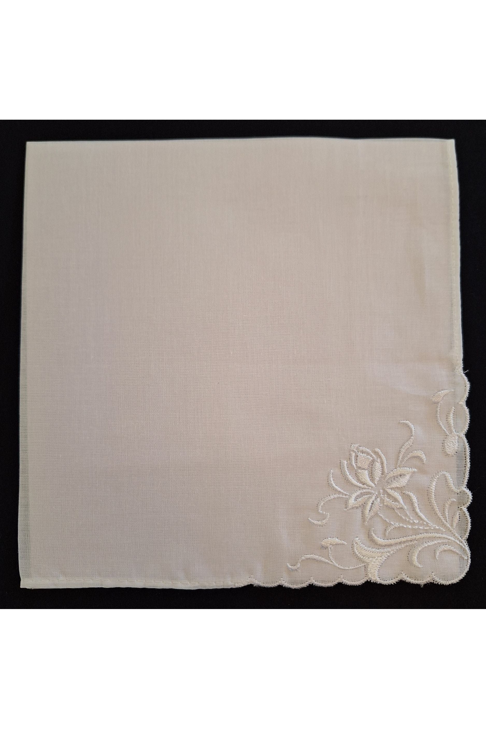 Rosdale Embroidered Cotton Handkerchief