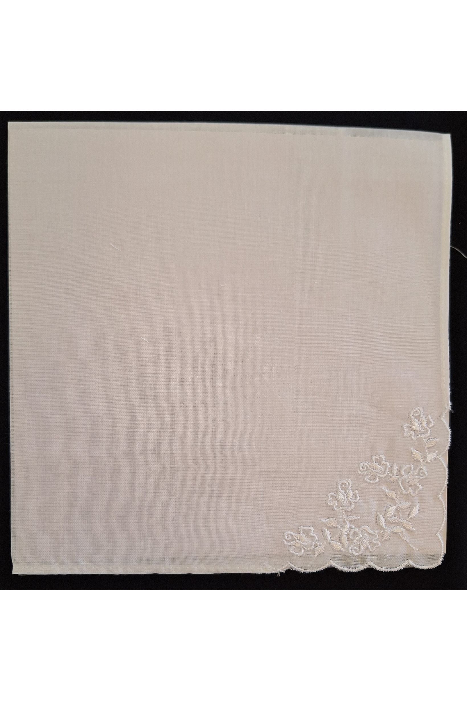 Rosdale Embroidered Cotton Handkerchief