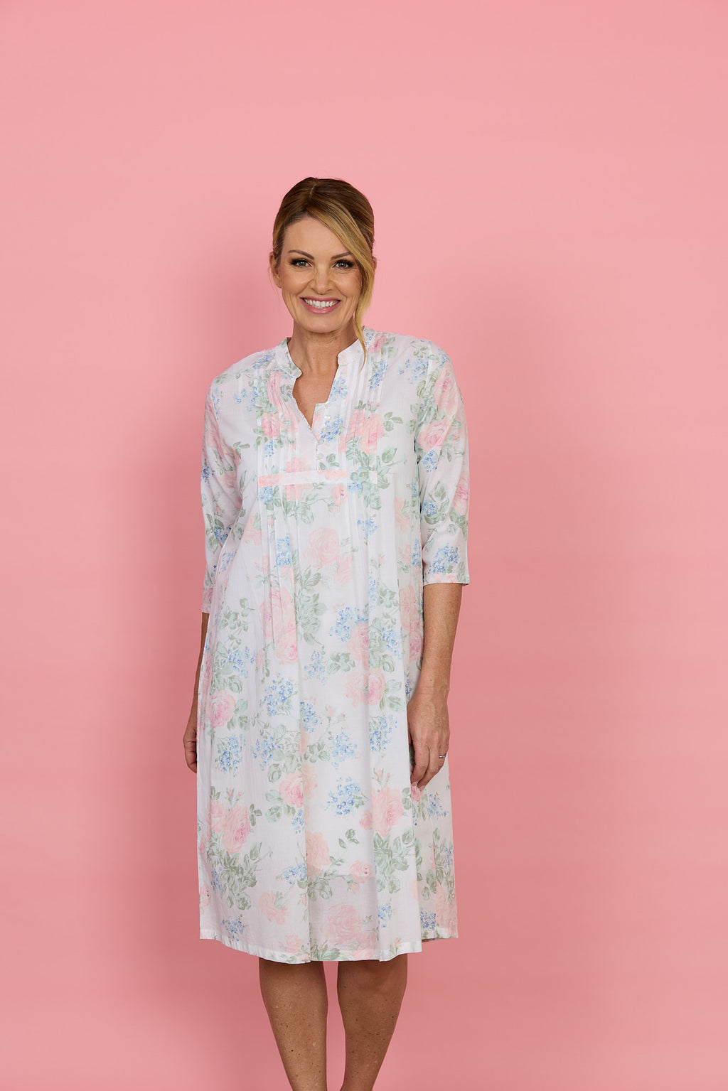 French Country Lilacs & Roses Cotton Nightie -Print(12+ & 14+)