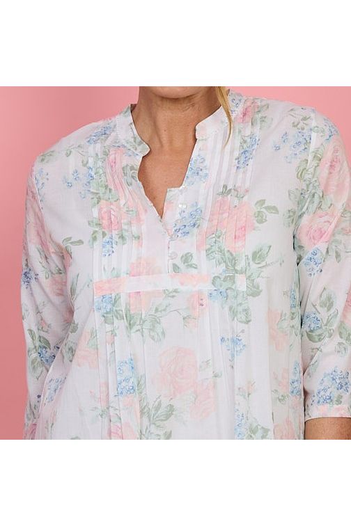 French Country Lilacs & Roses Cotton Nightie -Print(12+ & 14+)