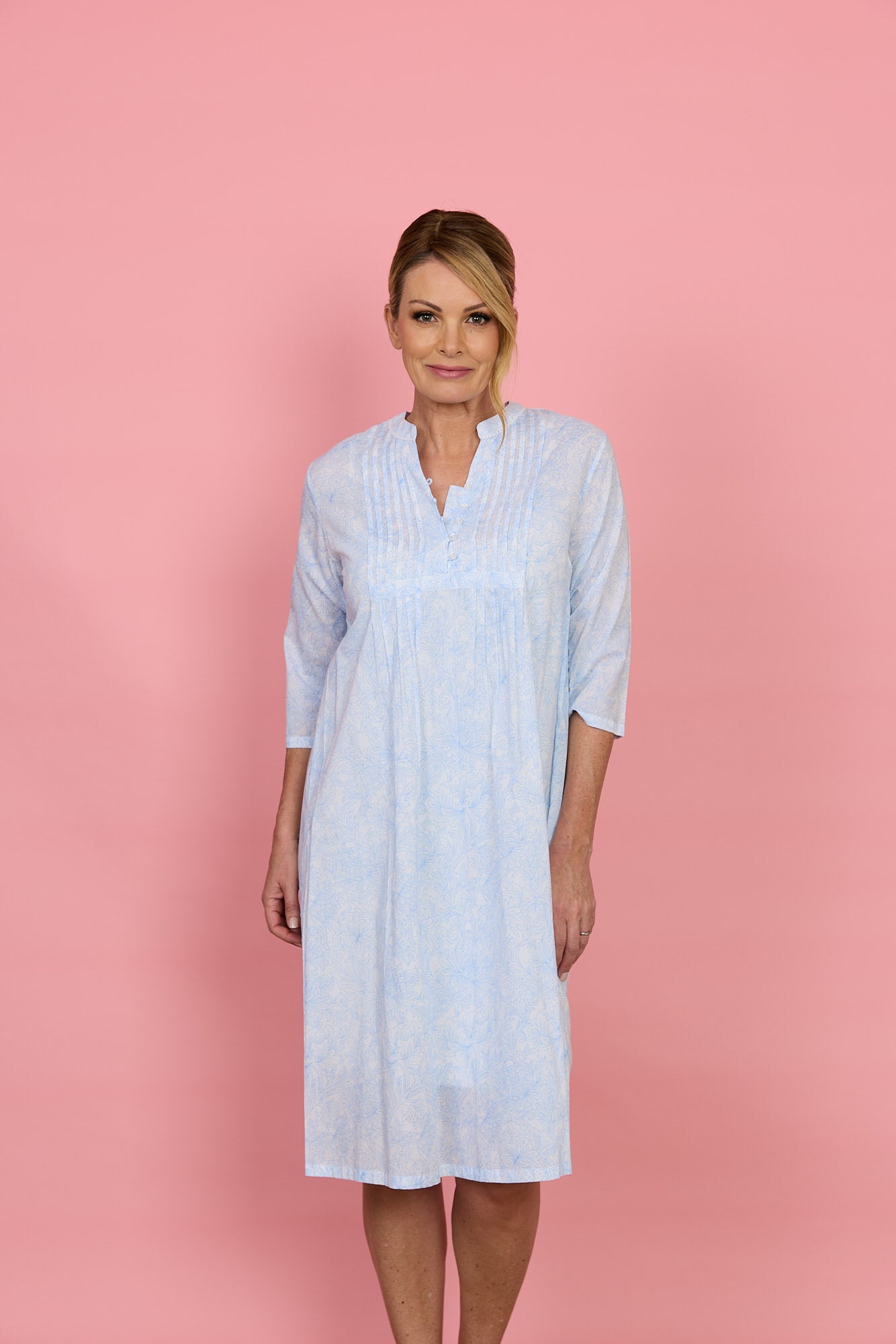 French Country French Toile Cotton Nightie -Blue(12+ & 14+)