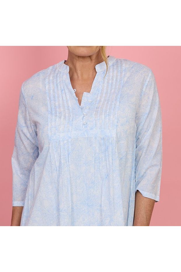 French Country French Toile Cotton Nightie -Blue(12+ & 14+)