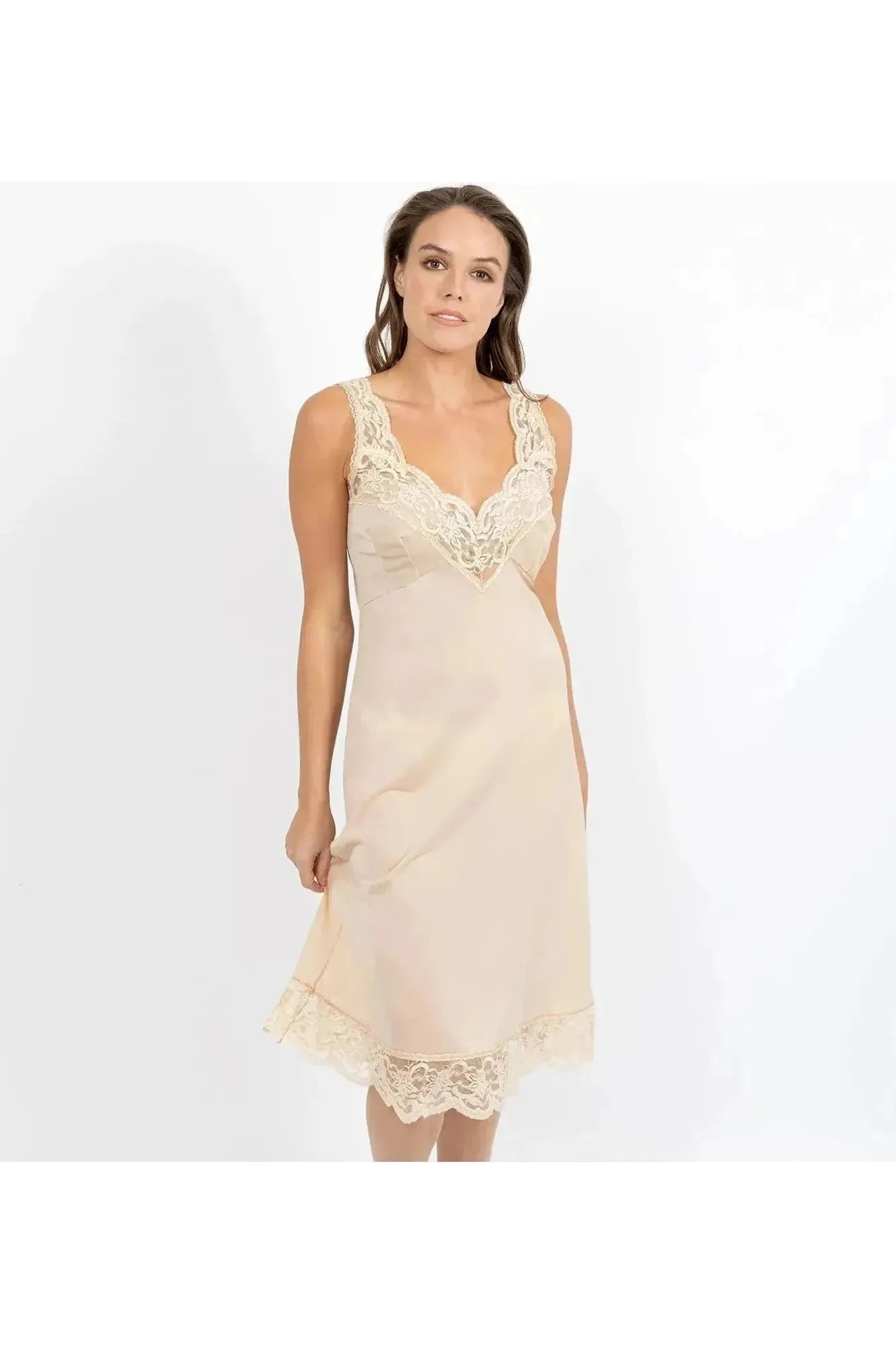 Baselayers Nylon and Lace Petticoat -Skin