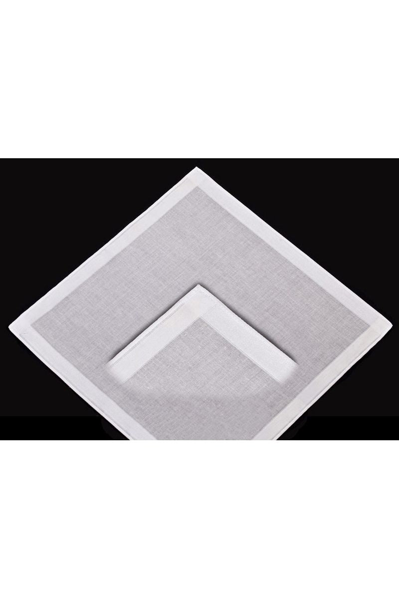 Rosdale Woven Cotton Handkerchief -White
