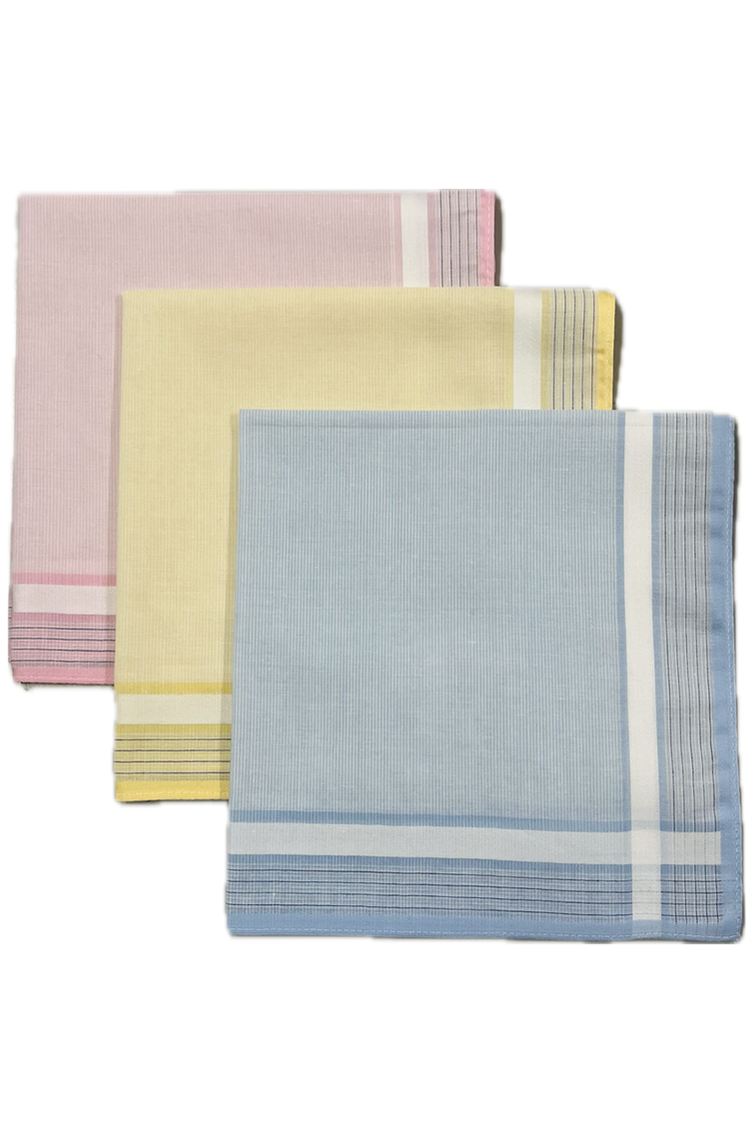 Rosdale Woven Cotton Handkerchief -Pink/Yellow/Blue
