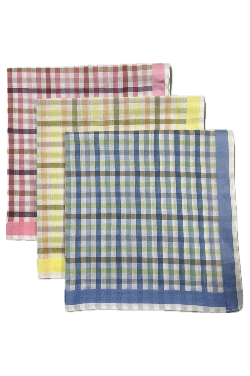 Rosdale Woven Cotton Handkerchief -Pink/Yellow/Blue