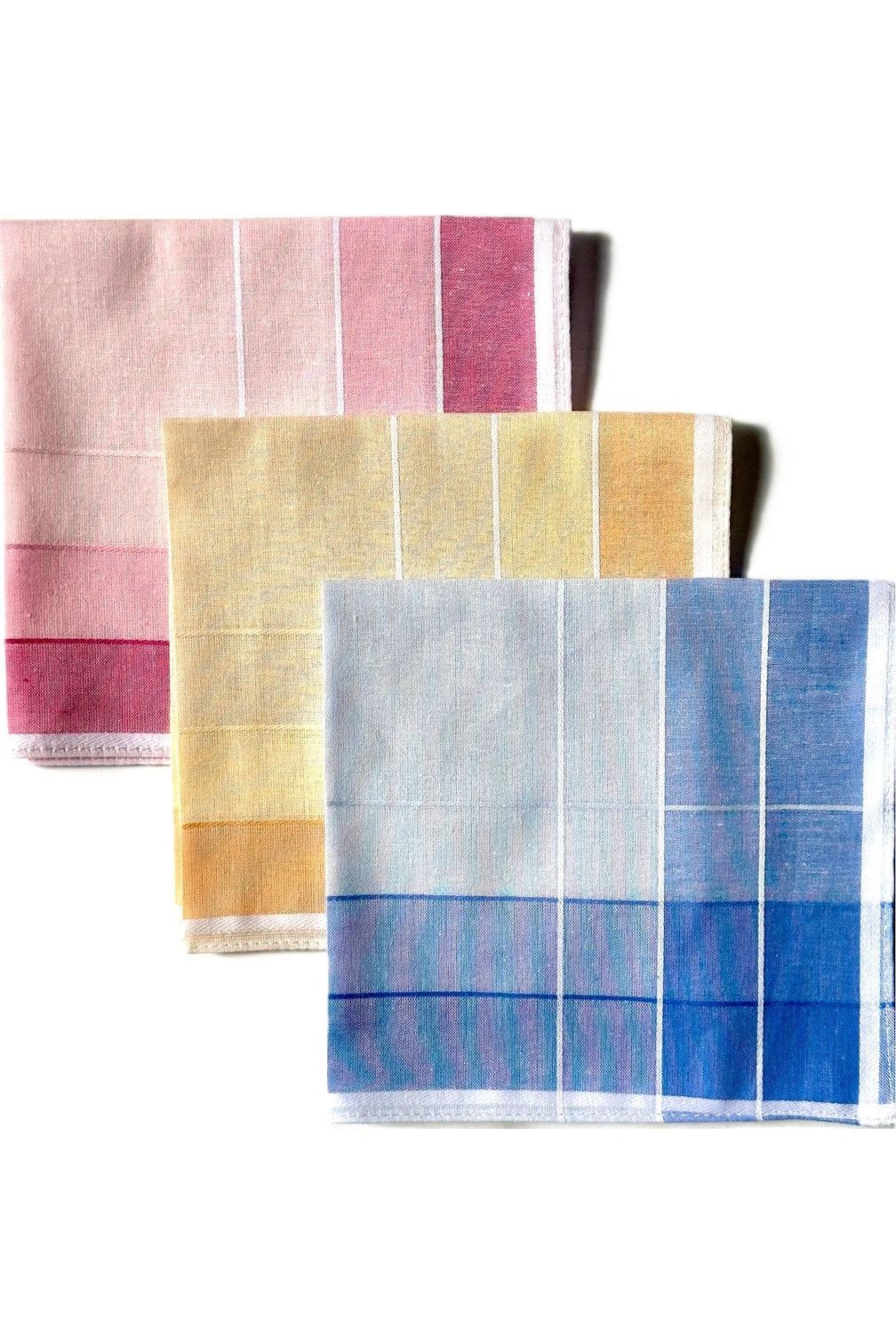 Rosdale Woven Cotton Handkerchief -Pink/Orange/Blue