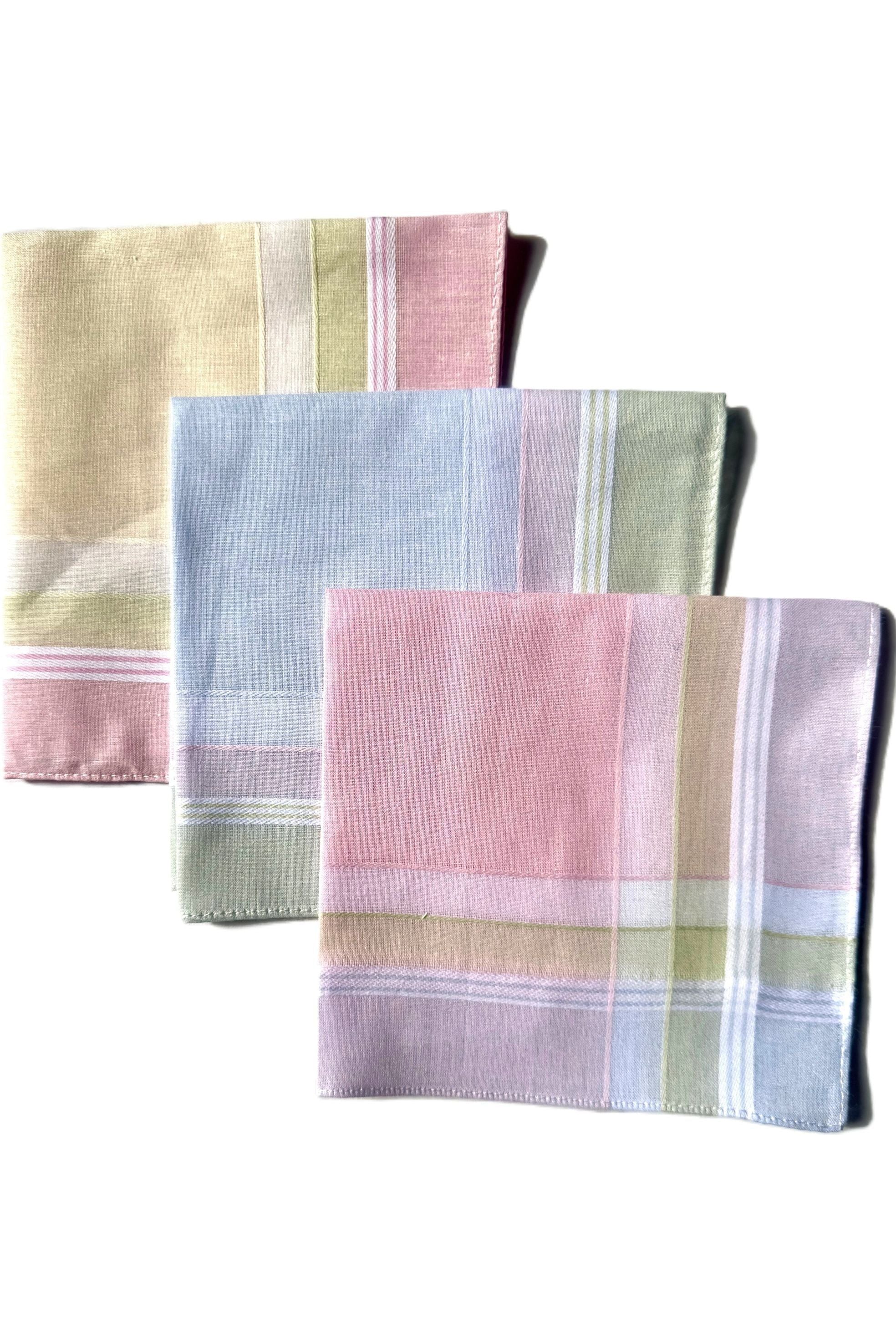 Rosdale Woven Cotton Handkerchief -Lemon/Blue/Pink