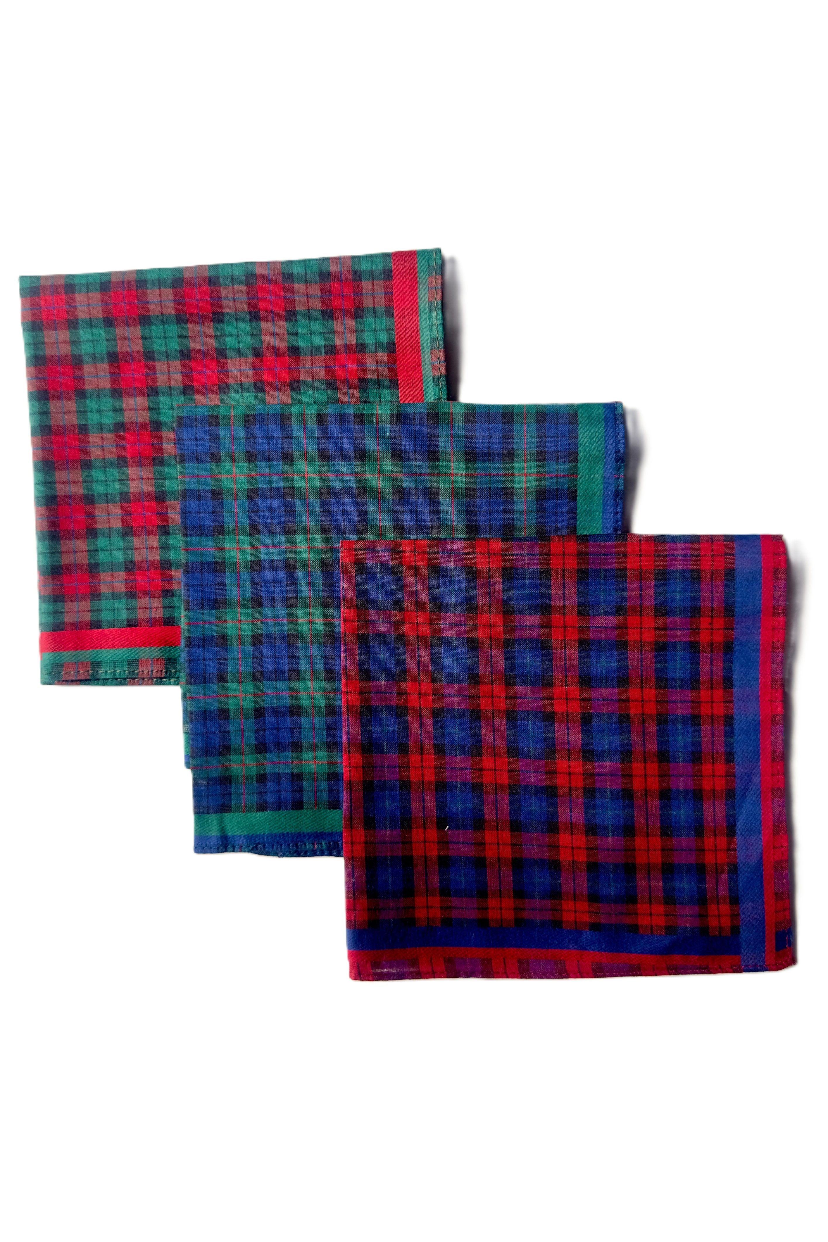 Rosdale Woven Cotton Handkerchief -Red/Green/Blue