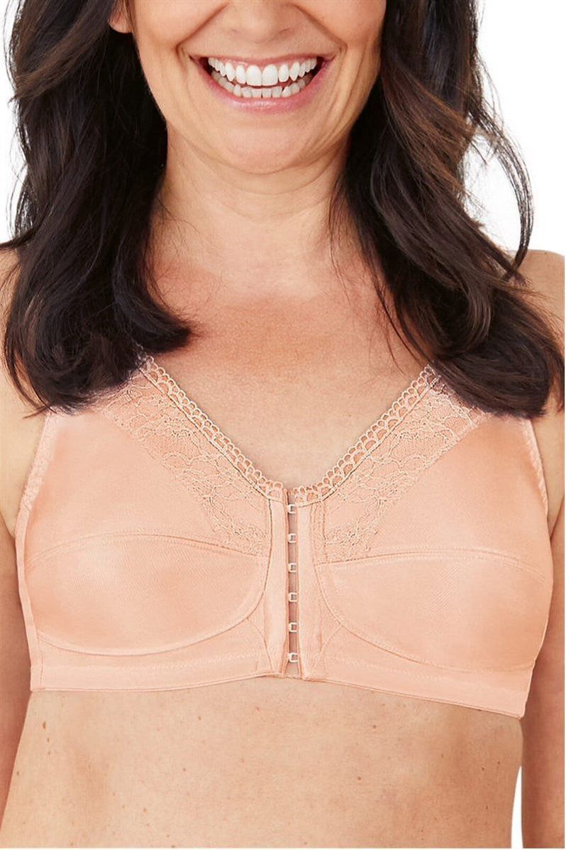 Amoena Nancy Front Fastening Wirefree Bra -Rose Nude