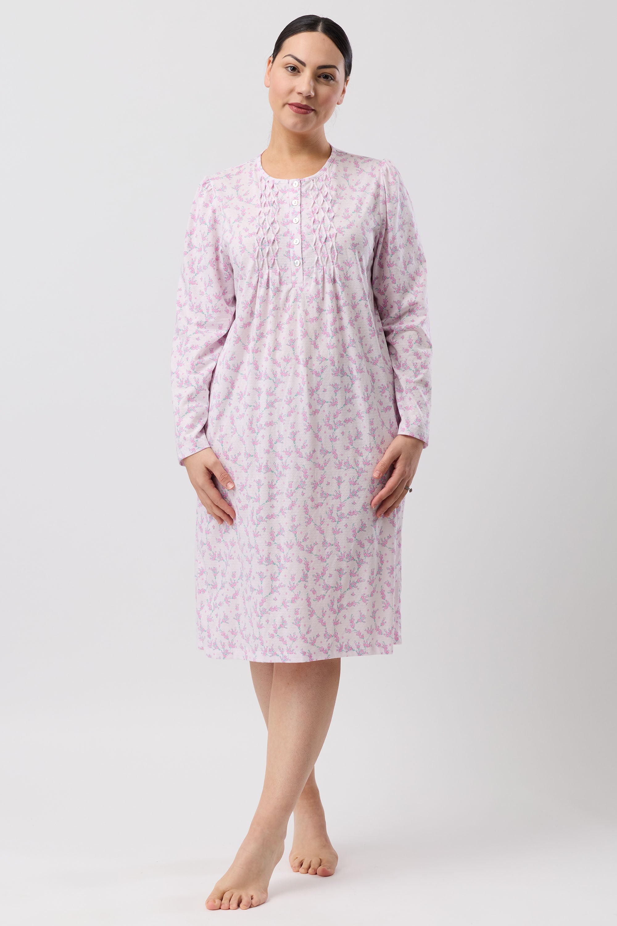 Schrank Jasmine Poly/Cotton Knit Short Nightie -Pink(10/16/18/20/24)