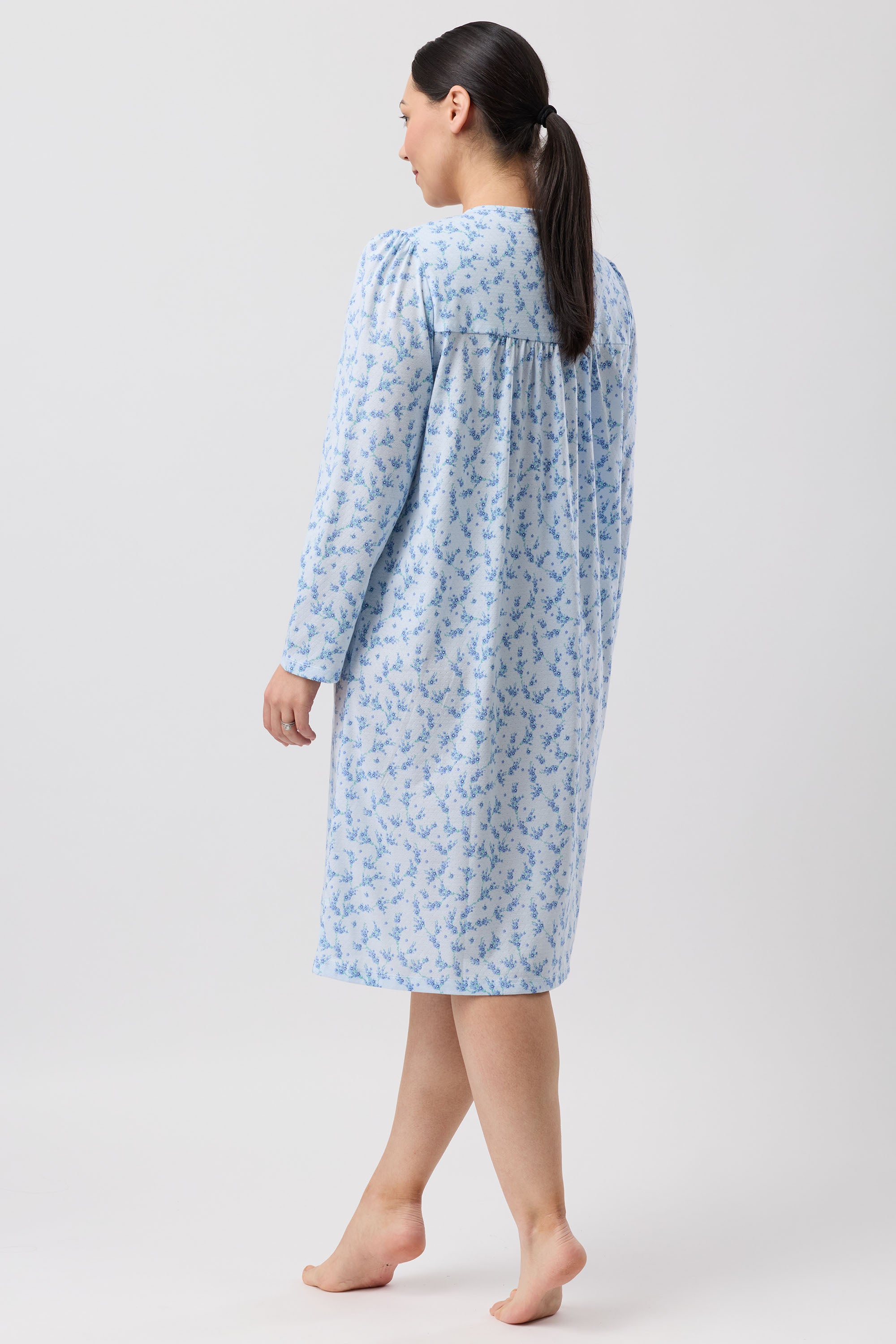 Schrank Jasmine Poly/Cotton Knit Short Nightie -Blue(16/18/20/24)