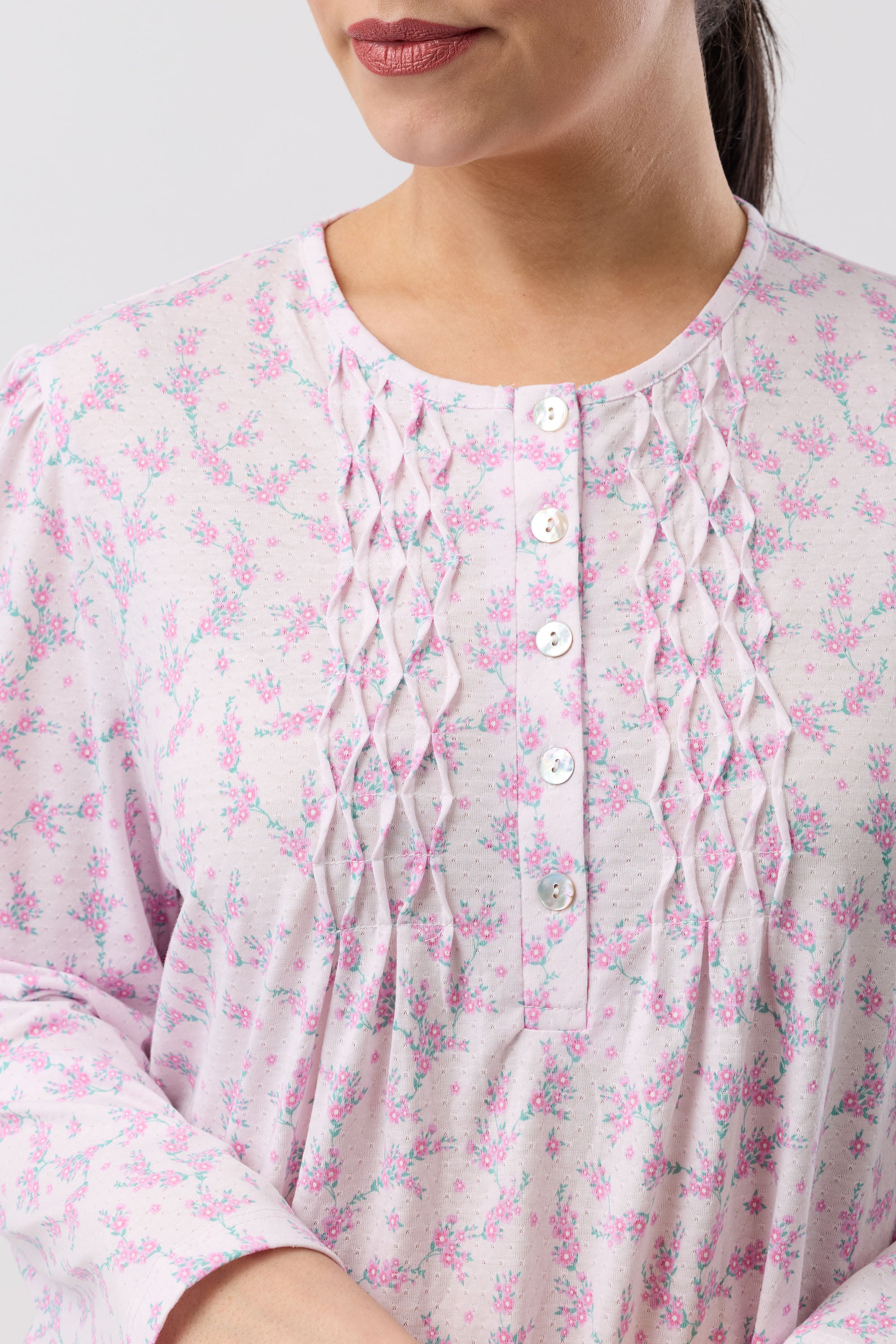 Schrank Jasmine Poly/Cotton Knit Short Nightie -Pink(10/16/18/20/24)