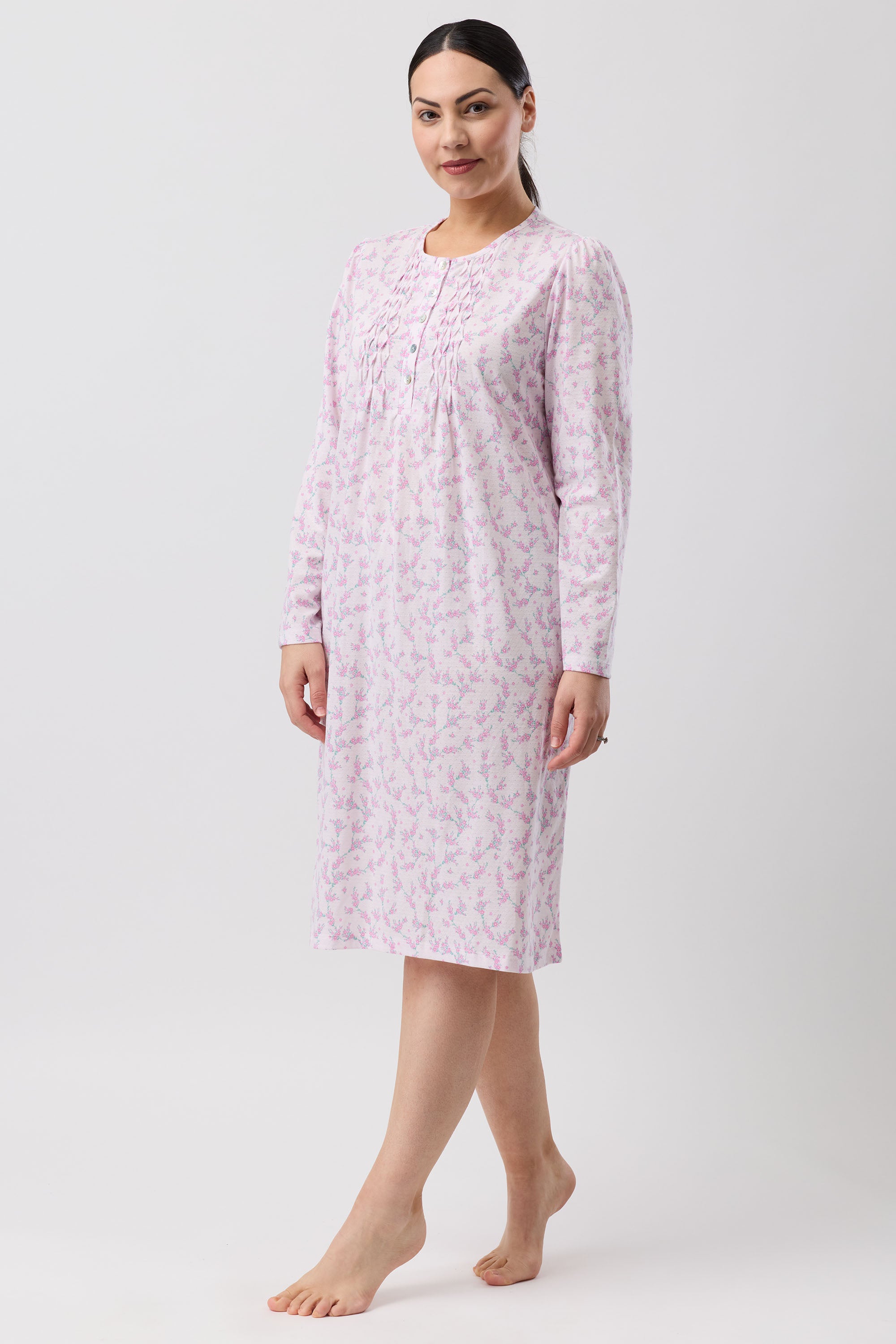 Schrank Jasmine Poly/Cotton Knit Short Nightie -Pink(10/16/18/20/24)