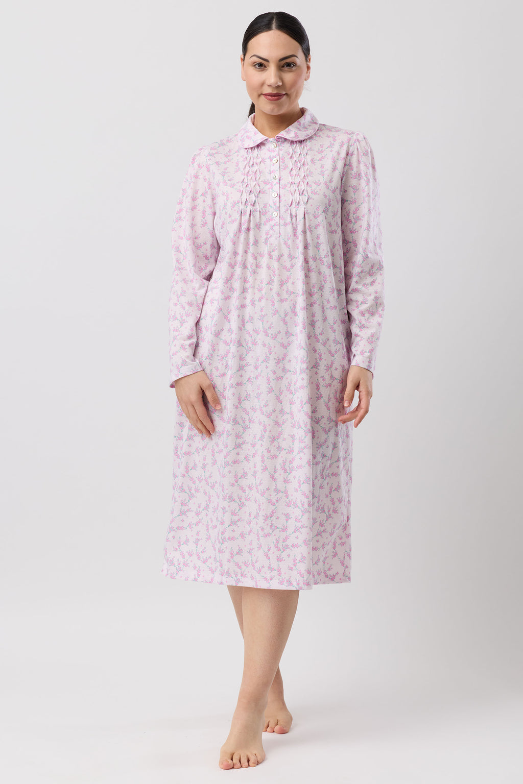 Schrank Jasmine Poly/Cotton Knit Mid Nightie -Pink(20 & 22)