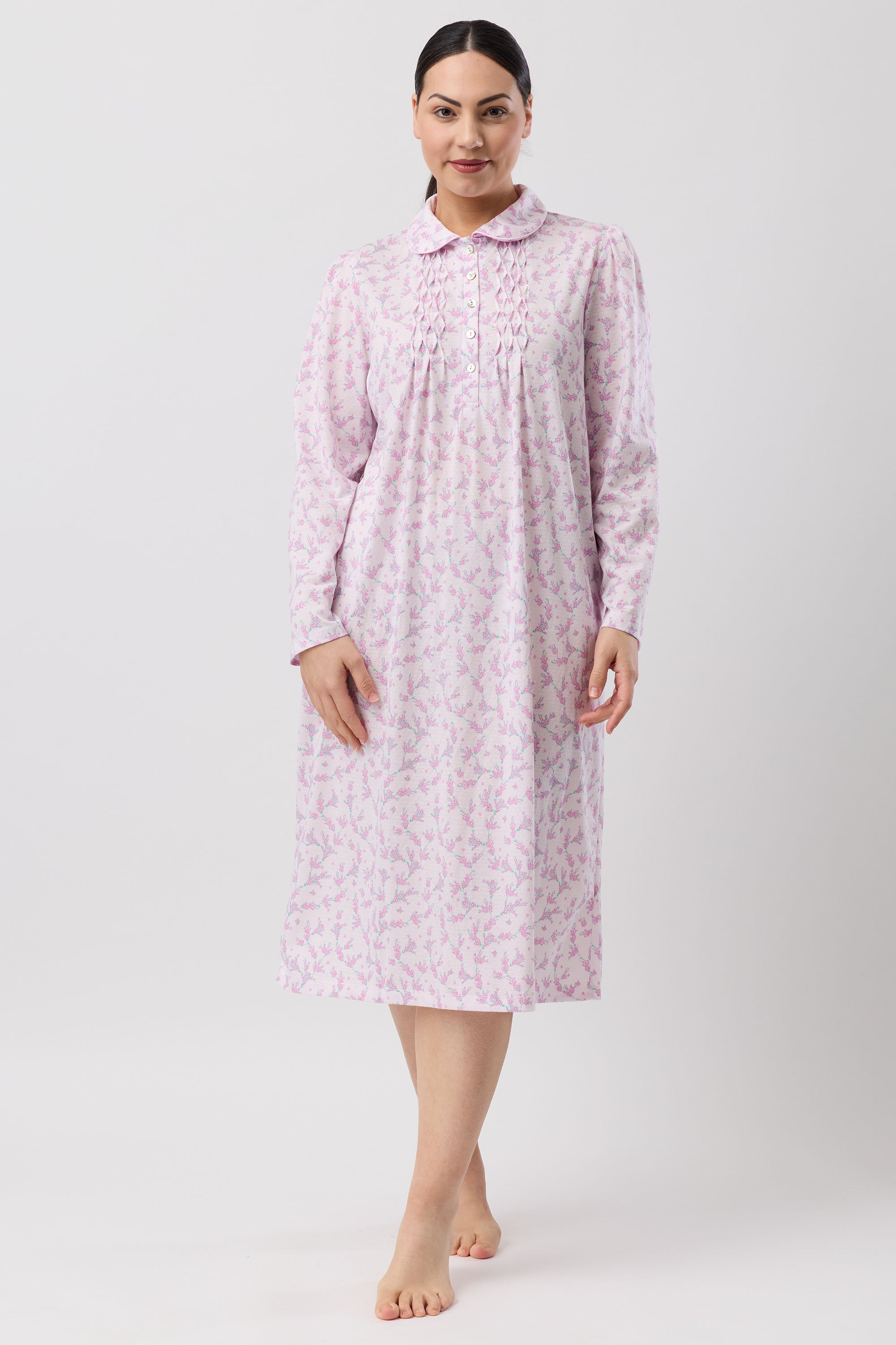 Schrank Jasmine Poly/Cotton Knit Mid Nightie -Pink(10/12/14/16/18/20/22/24)