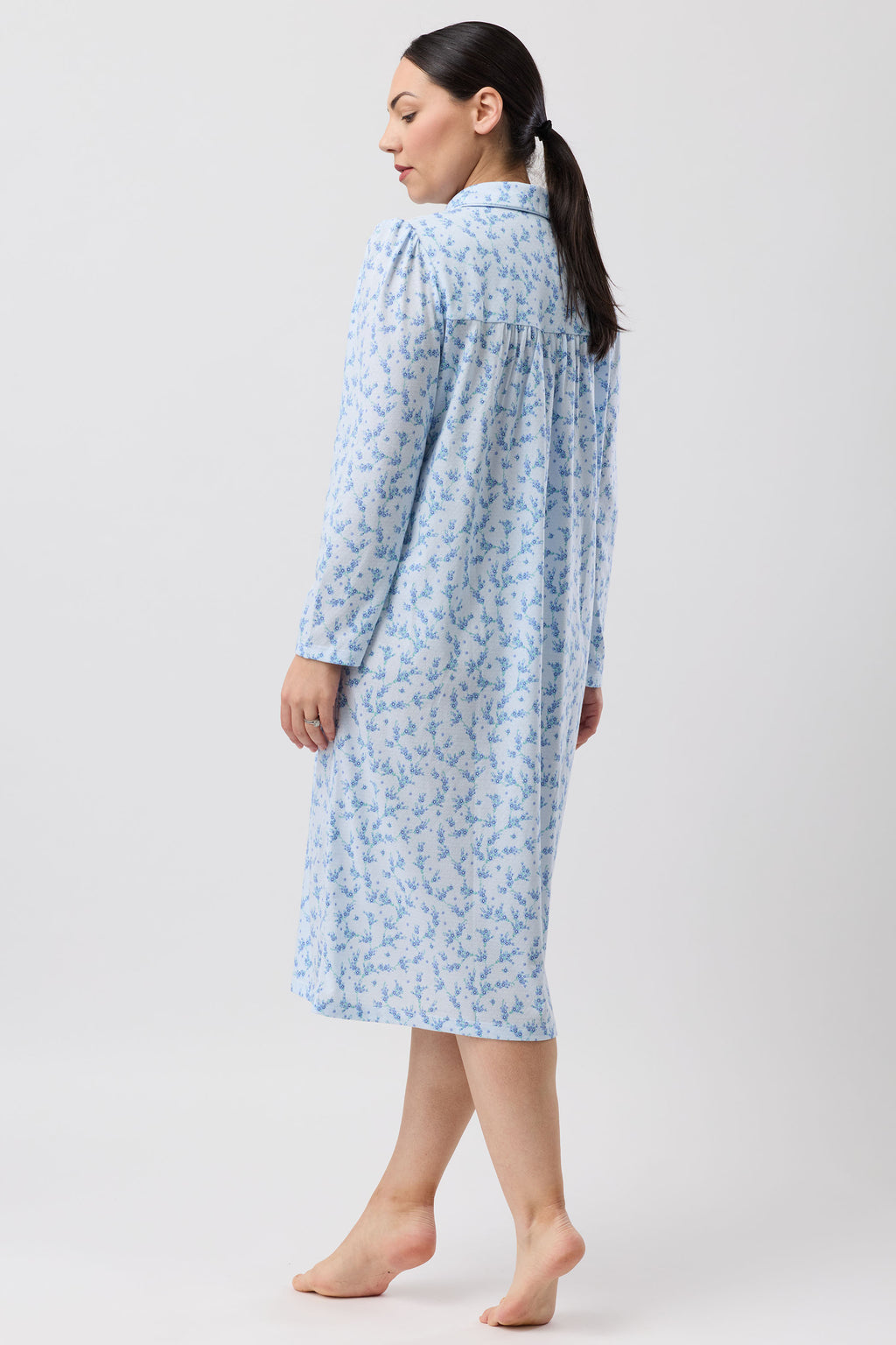 Schrank Jasmine Poly/Cotton Knit Mid Nightie -Blue(16/18/20/22)