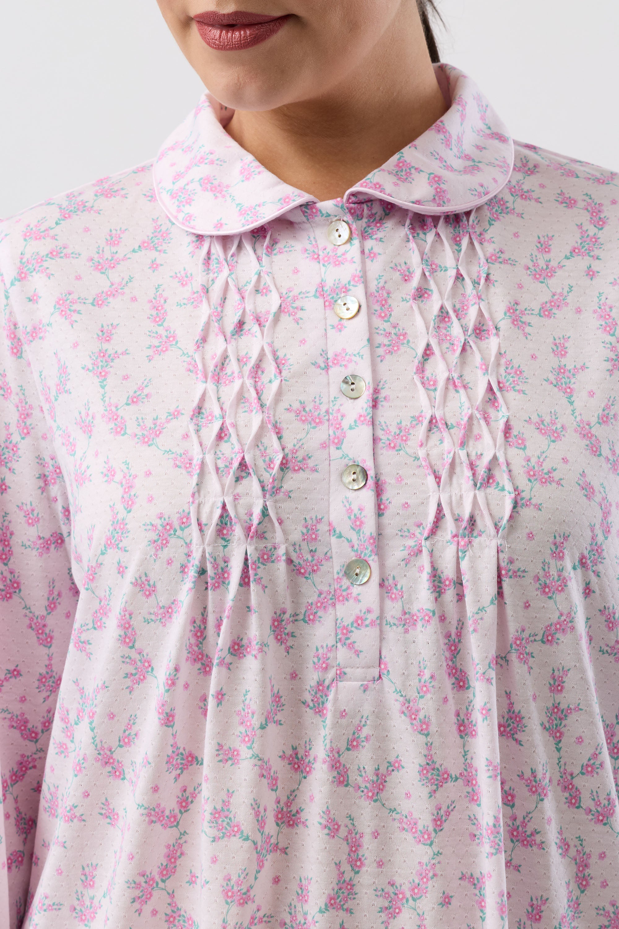 Schrank Jasmine Poly/Cotton Knit Mid Nightie -Pink(10/12/14/16/18/20/22/24)