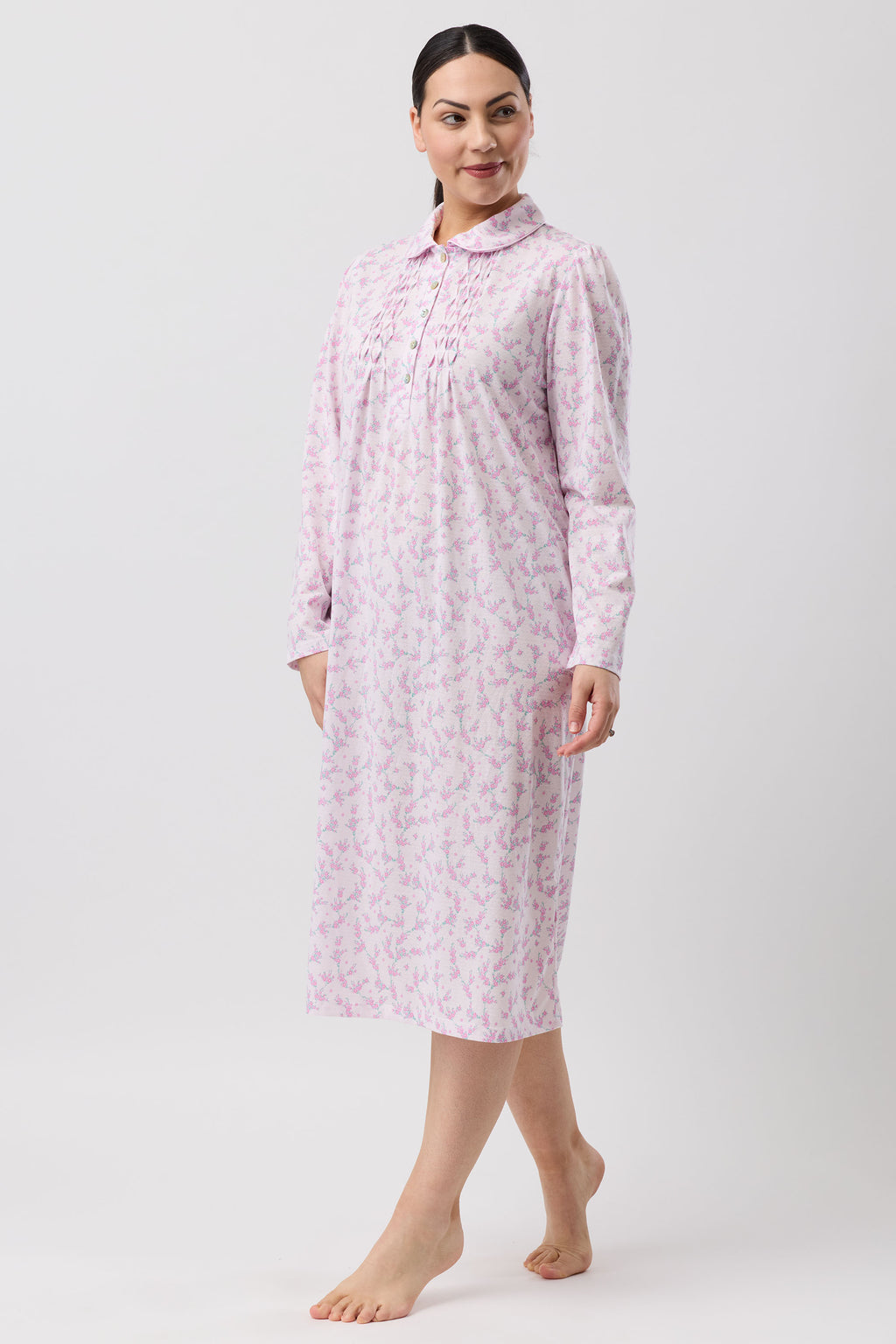 Schrank Jasmine Poly/Cotton Knit Mid Nightie -Pink(20 & 22)